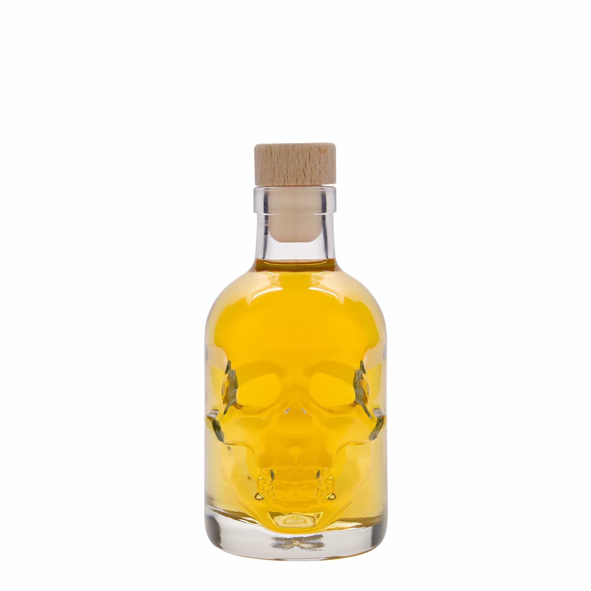 200 ml glasflaske 'Dødningehoved', åbning: prop