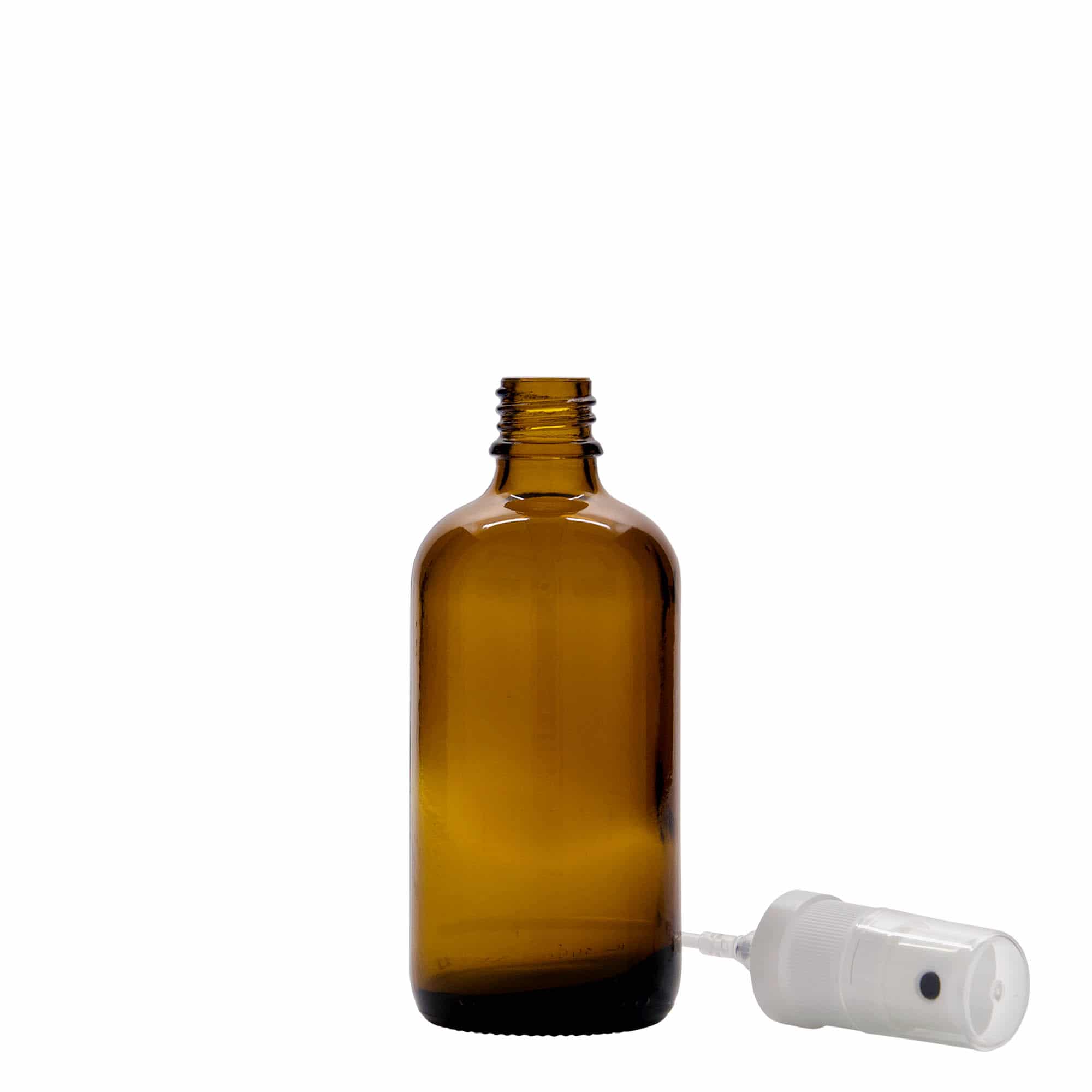 100 ml sprayflaske medicin, glas, brun, åbning: DIN 18