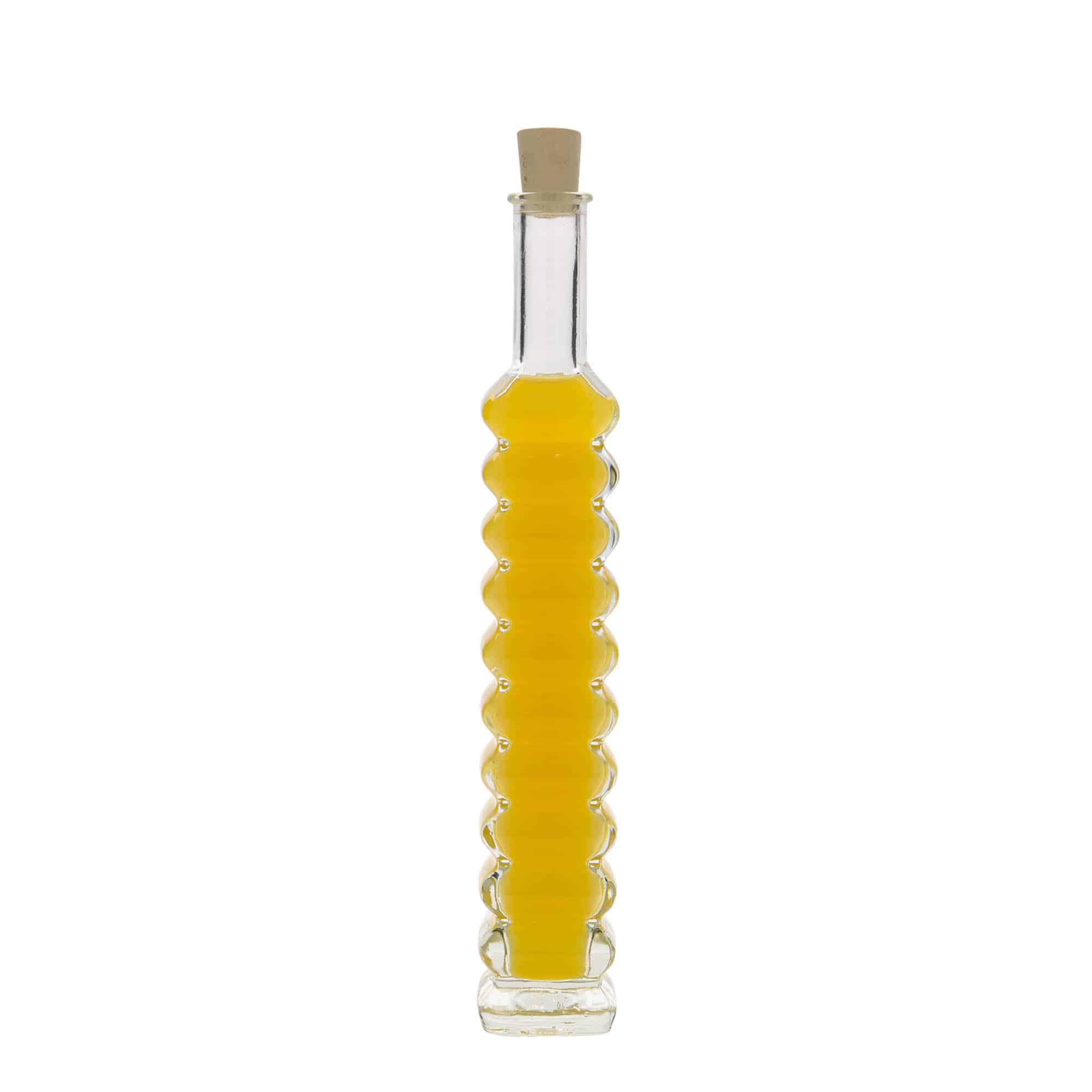 100 ml glasflaske 'Roma', kvadratisk, åbning: Kork