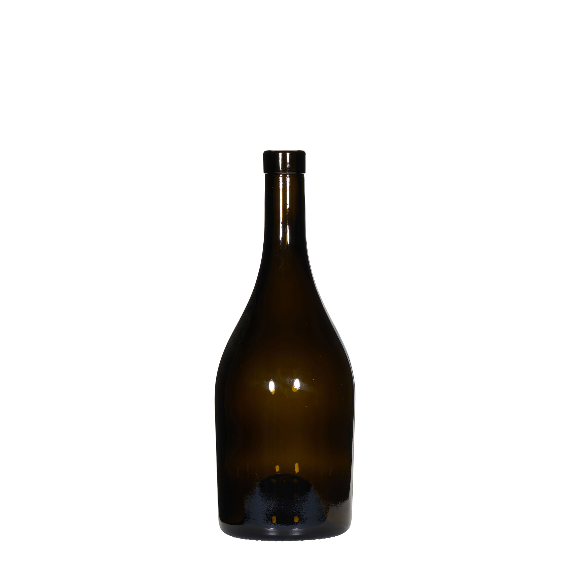 750 ml vinflaske 'Exclusive', antikgrøn, munding: kork