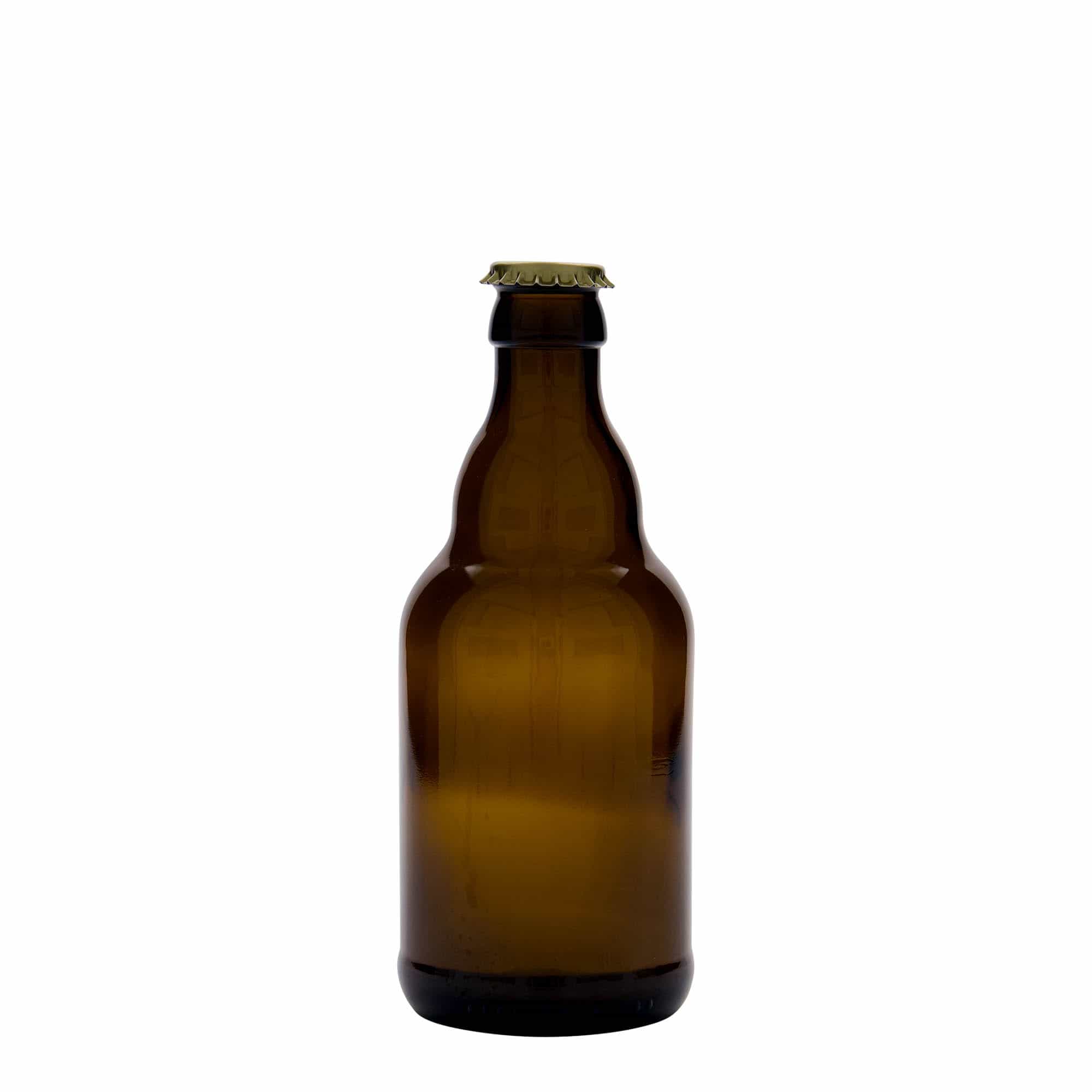 330 ml ølflaske »Steinie«, glas, brun, åbning: kronkapsel