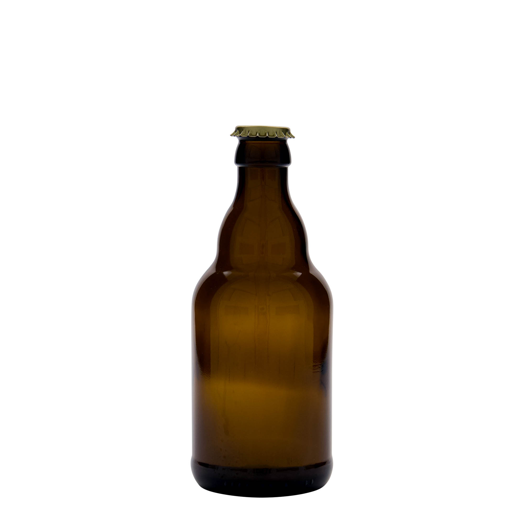 330 ml ølflaske »Steinie«, glas, brun, åbning: kronkapsel