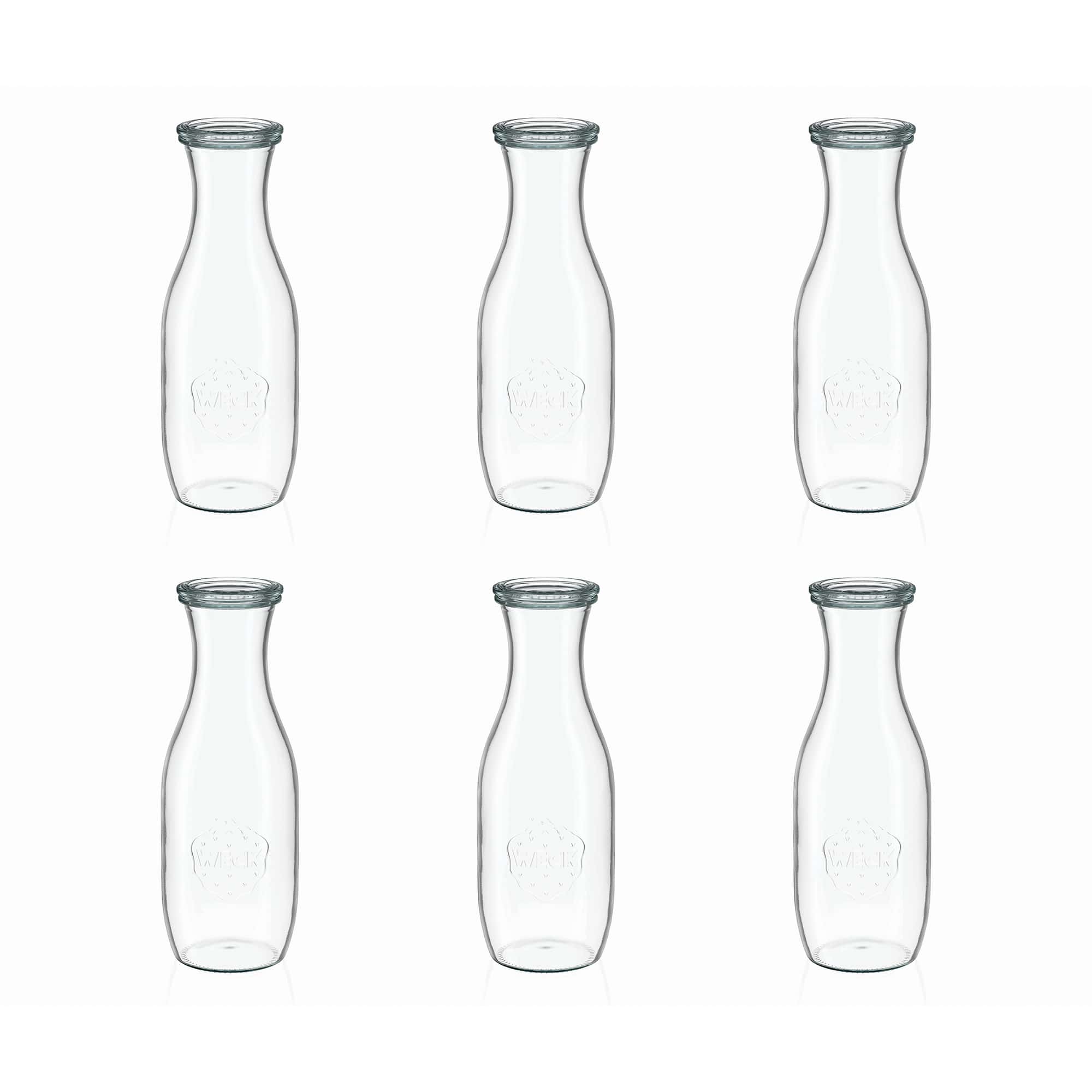 6x 1000 ml WECK-saftflaske med glaslåg RR 60