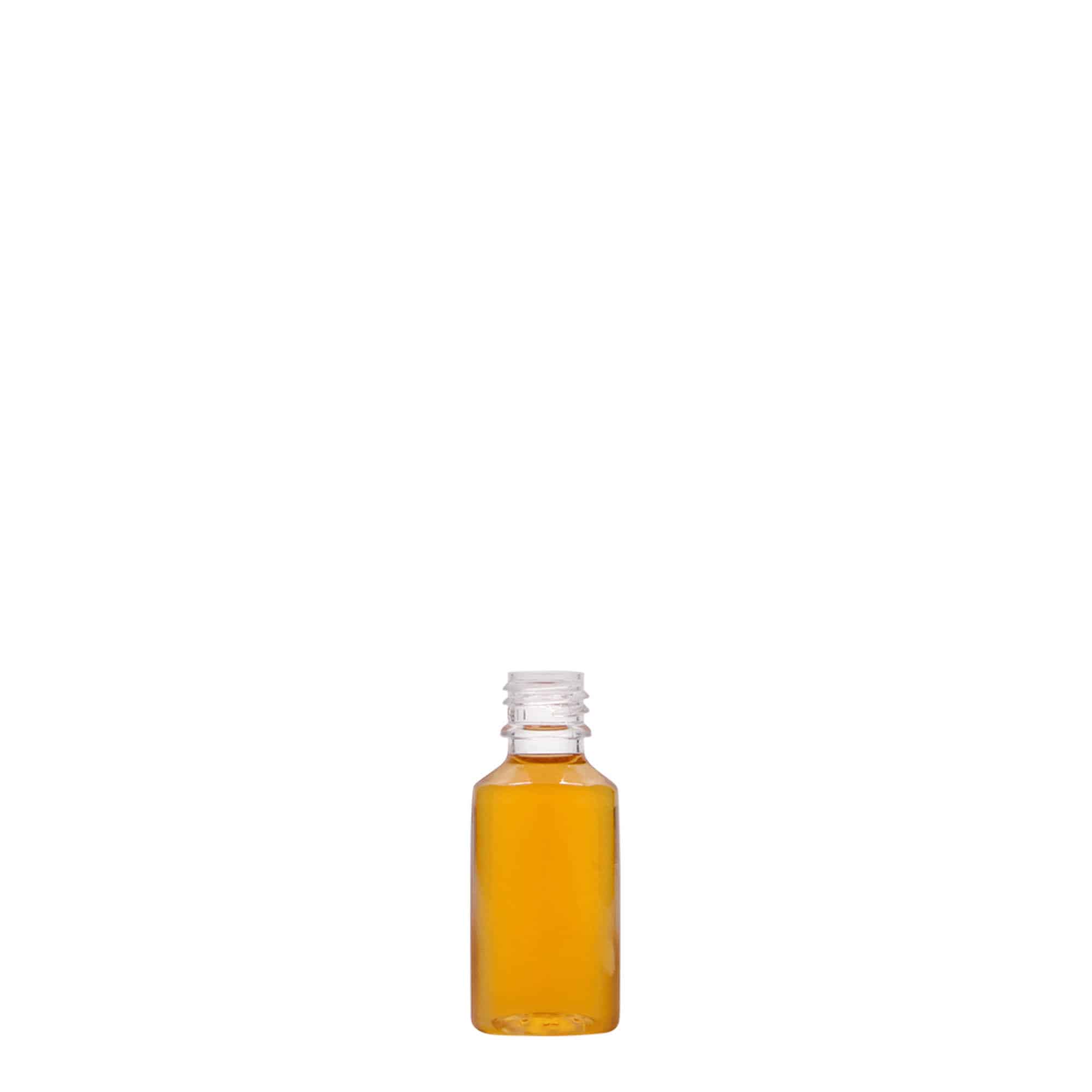 10 ml PET-flaske 'E-Liquid' med kvalitets- og børnesikring, plast, åbning: Skruelåg
