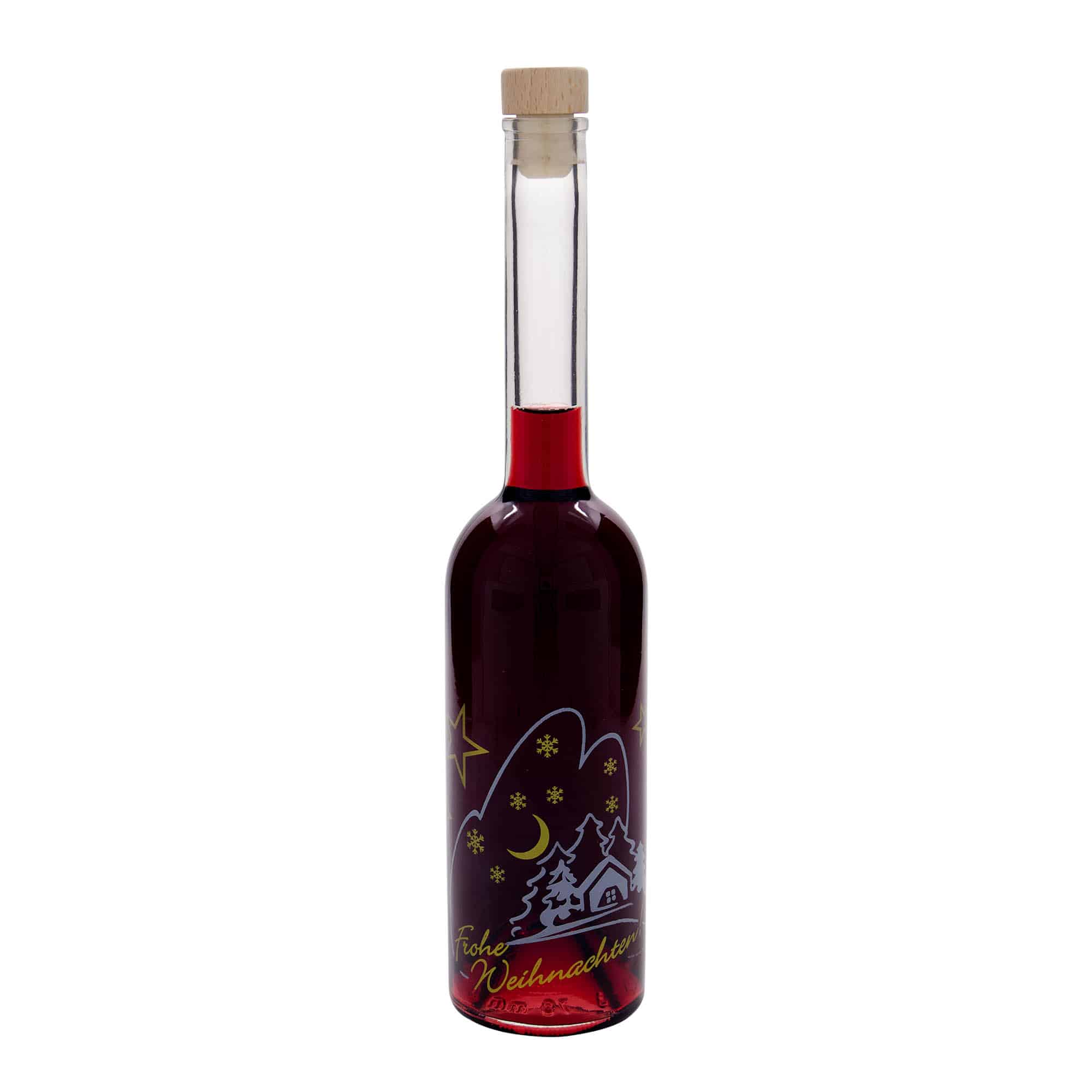 500 ml glasflaske 'Opera', motiv: juleidyl, åbning: kork