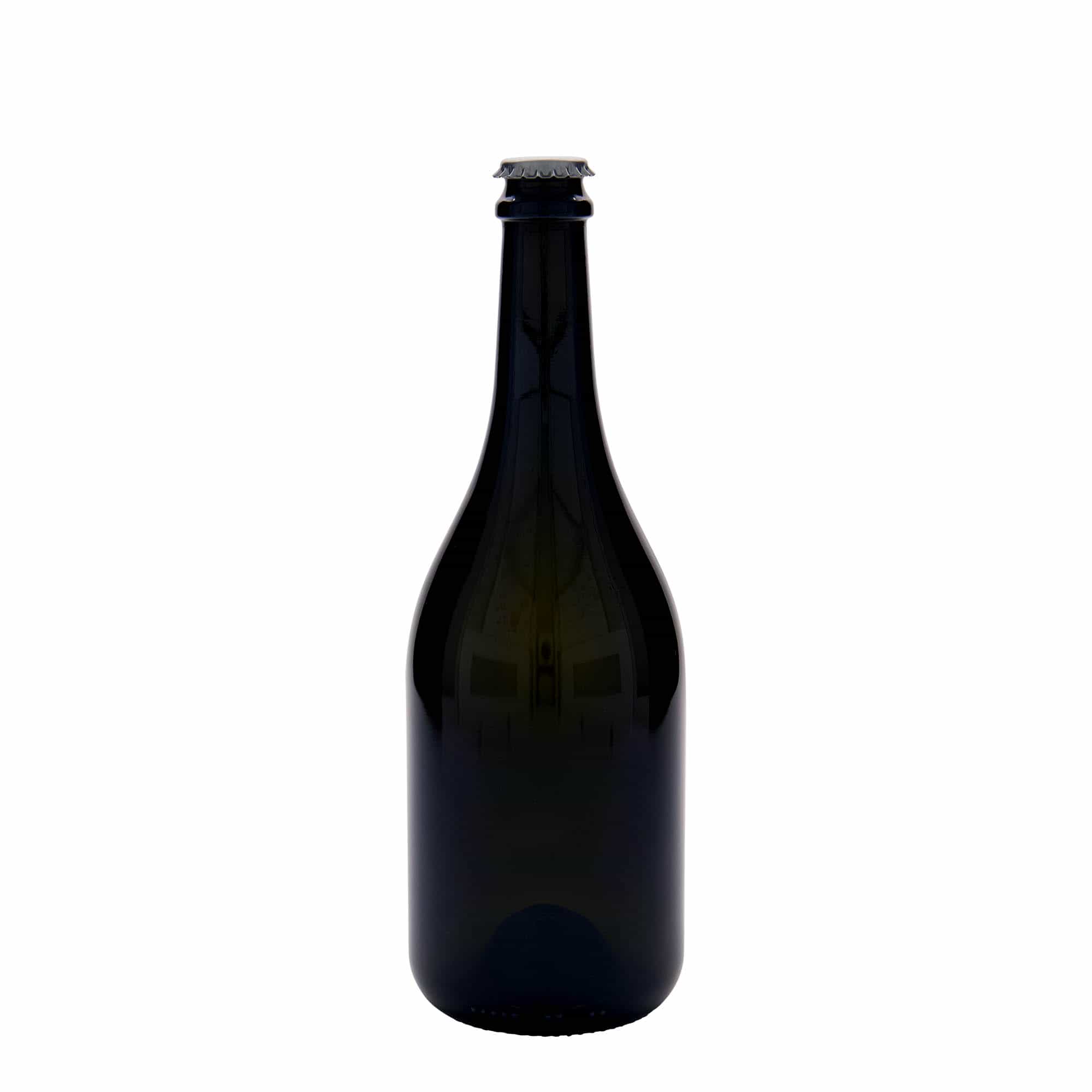 750 ml ølflaske 'Horta', glas, antikgrøn, åbning: Kronekapsel