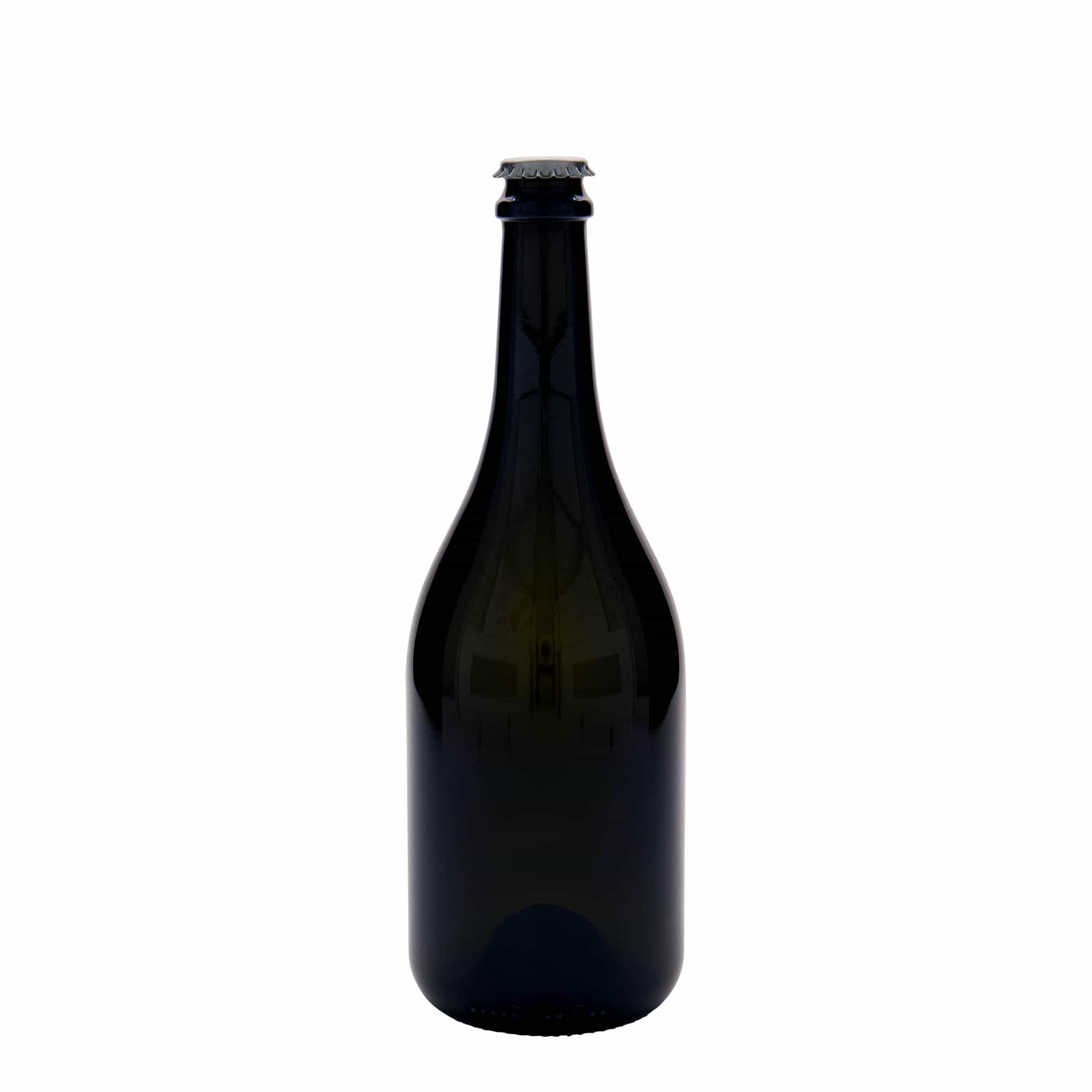 750 ml ølflaske 'Horta', glas, antikgrøn, åbning: kapsel