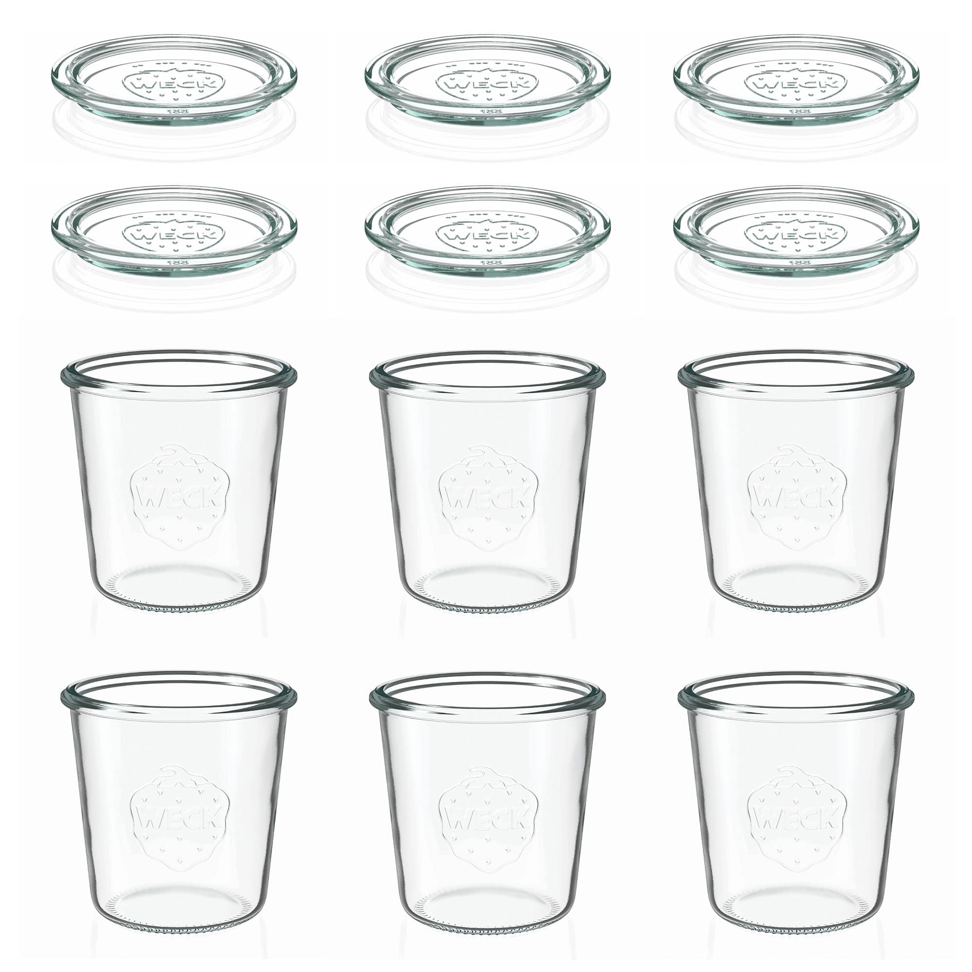 6x 580 ml WECK-sturzgas med glaslåg RR 100