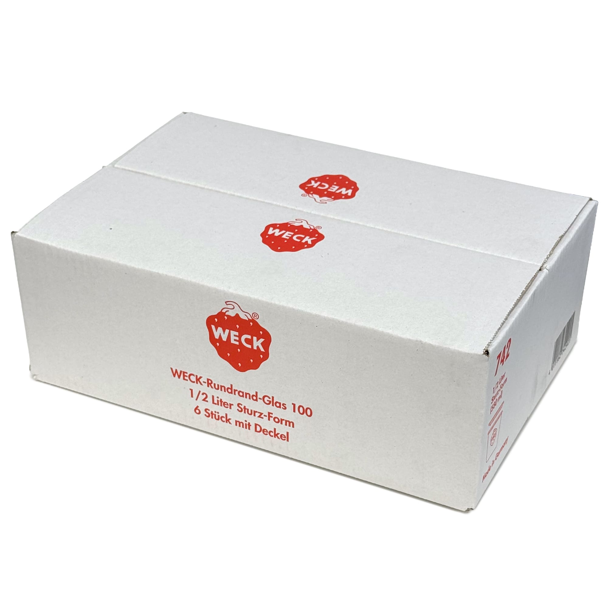 6x 580 ml WECK-sturzgas med glaslåg RR 100
