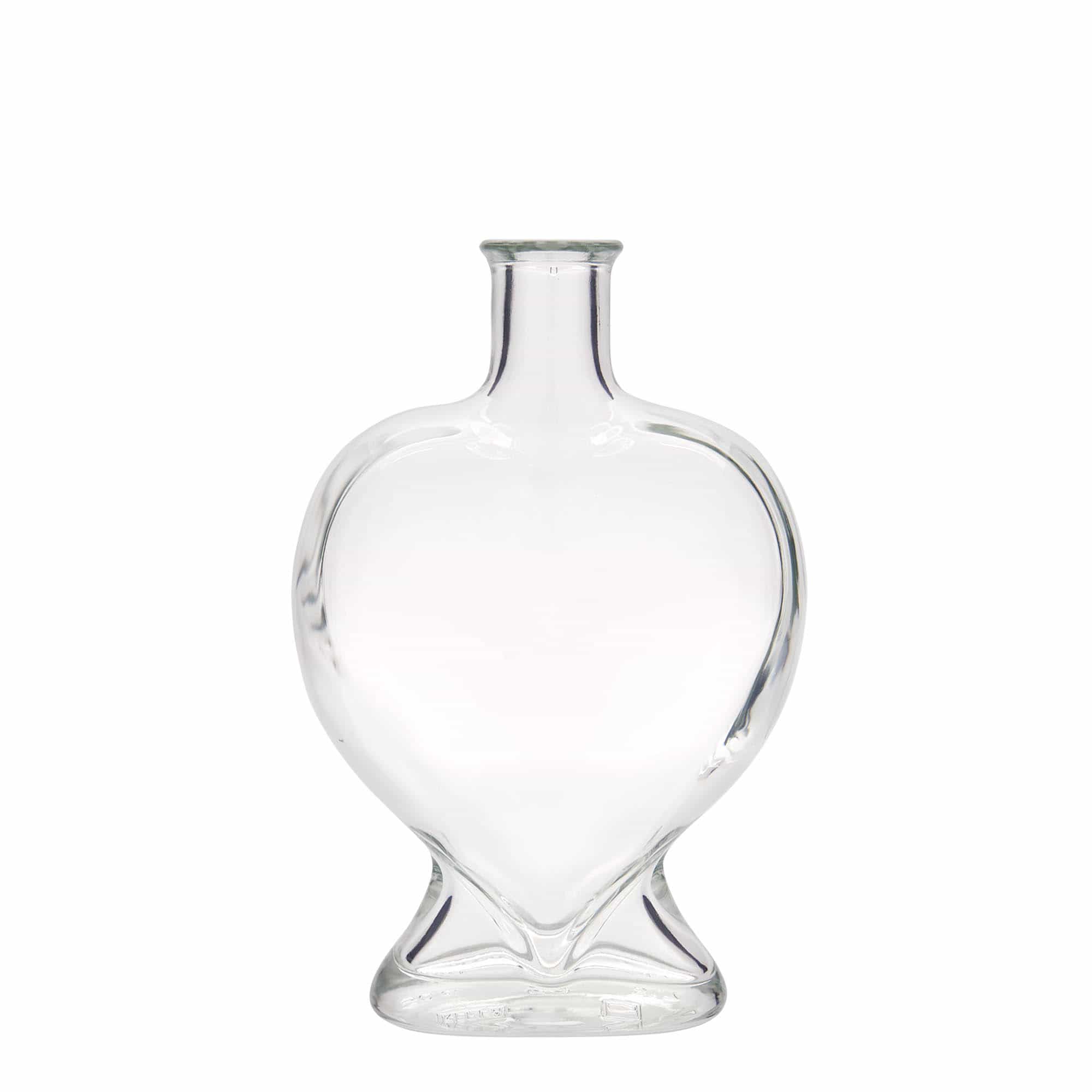 500 ml glasflaske 'Hjerte', åbning: Kork 500 ml glasflaske 'Hjerte', åbning: Kork