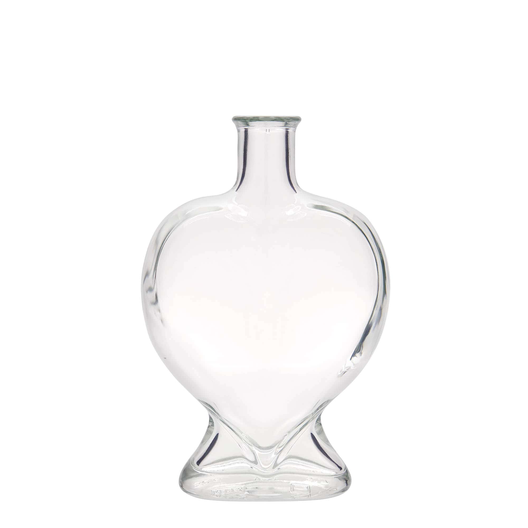 500 ml glasflaske 'Hjerte', åbning: prop