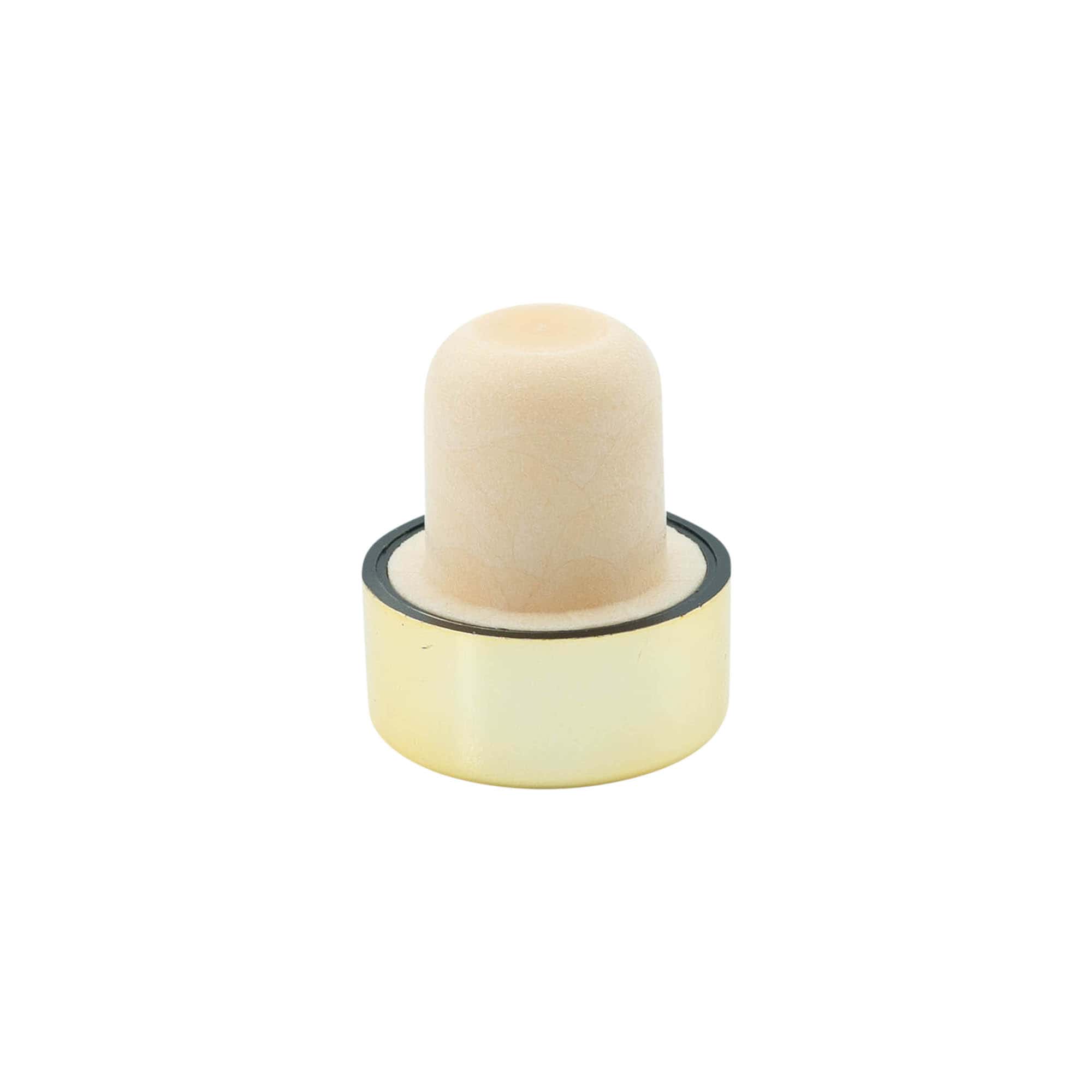 Grebprop 19 mm, plastik, guld, til munding: kork