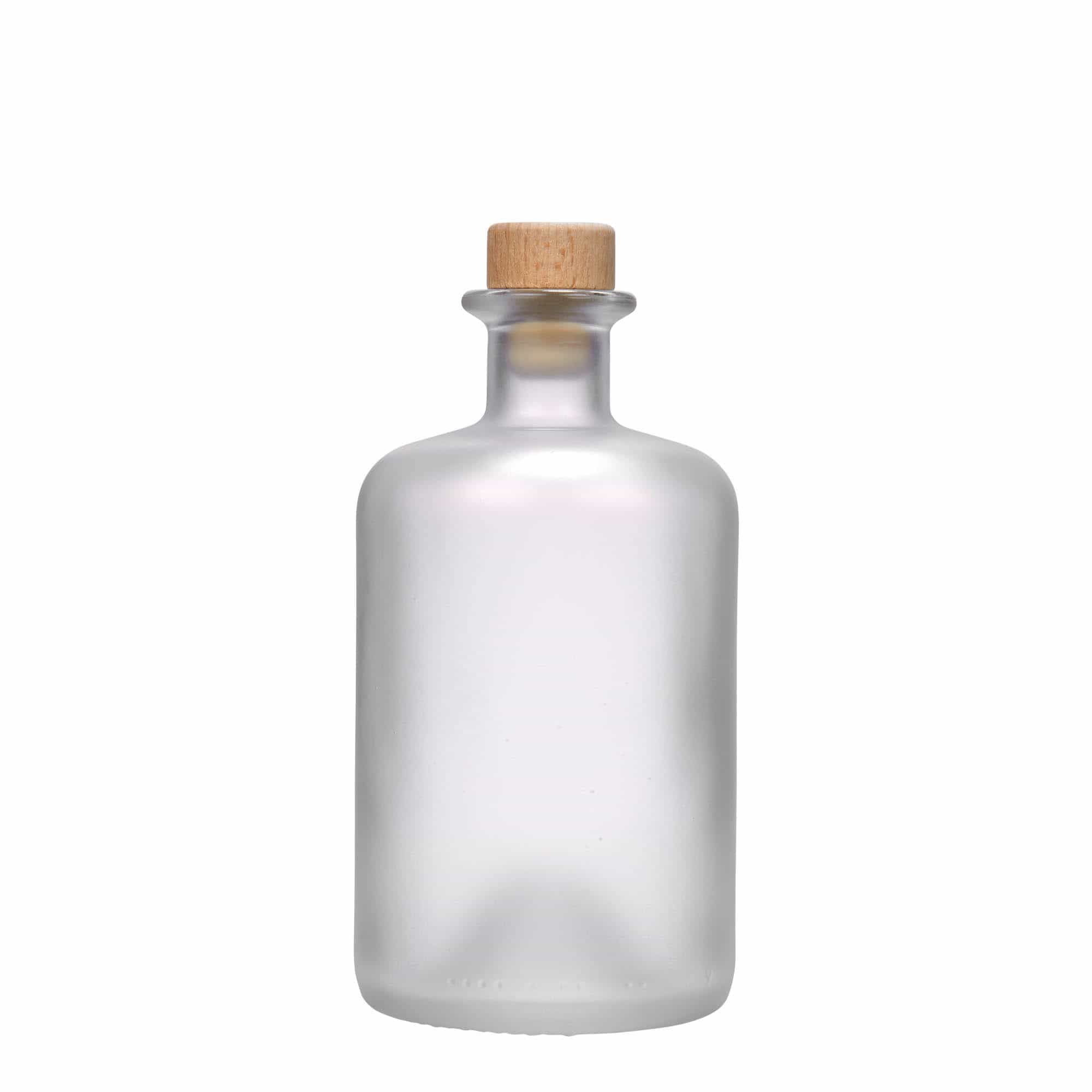 500 ml glasflaske apoteker, matteret, åbning: Kork