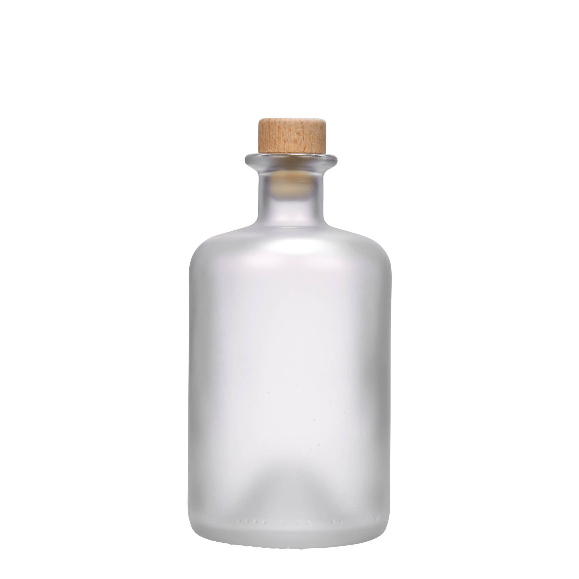 500 ml glasflaske apotekerglas, iset, åbning: kork