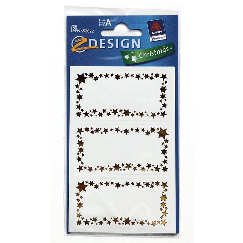 Zweckform etiketter 'Stjerneramme', papir, guld Zweckform etiketter 'Stjerneramme', papir, guld