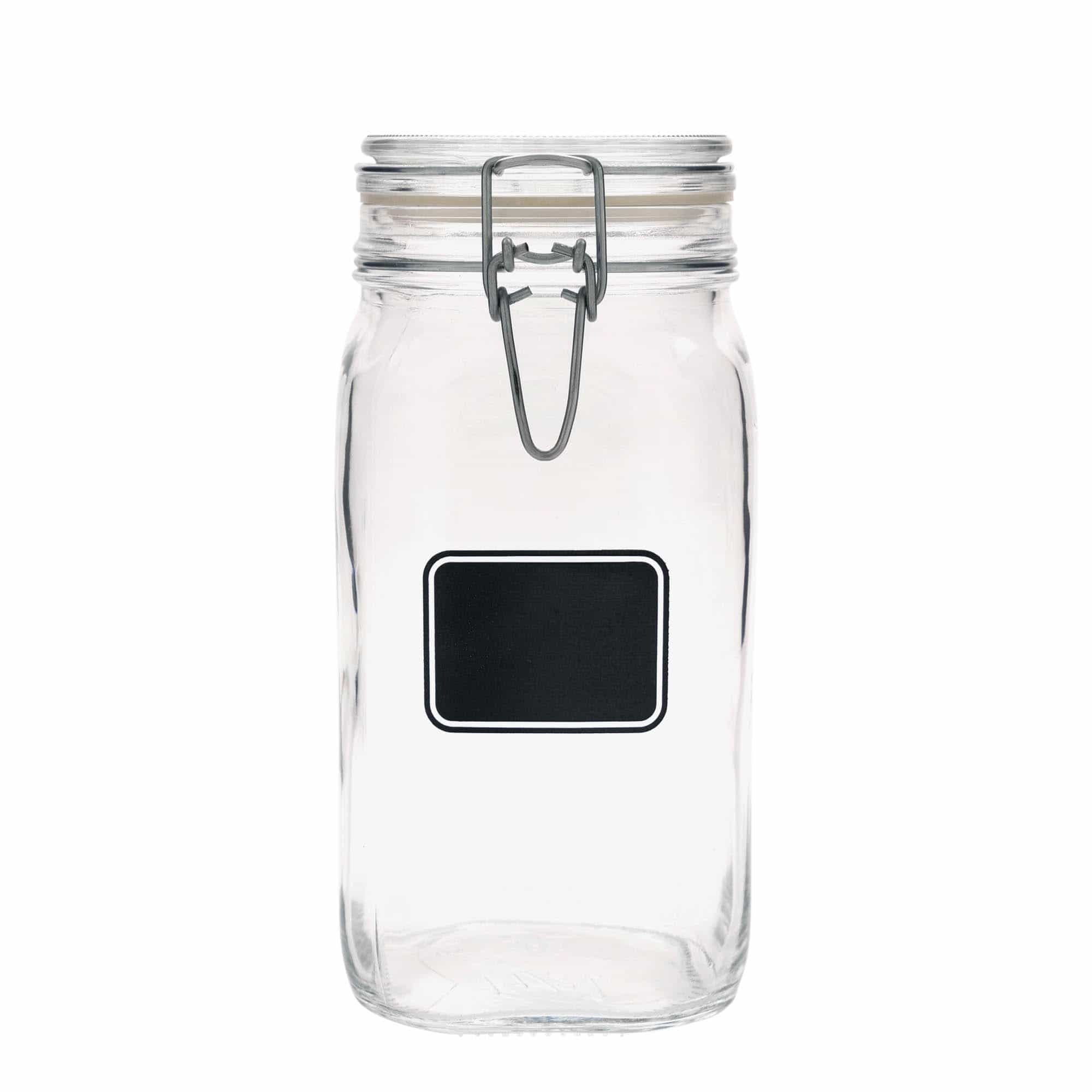 1.500 ml patentglas 'Fido', motiv: Etiketfelt, kvadratisk, åbning: Patentlåg 1.500 ml patentglas 'Fido', motiv: Etiketfelt, kvadratisk, åbning: Patentlåg