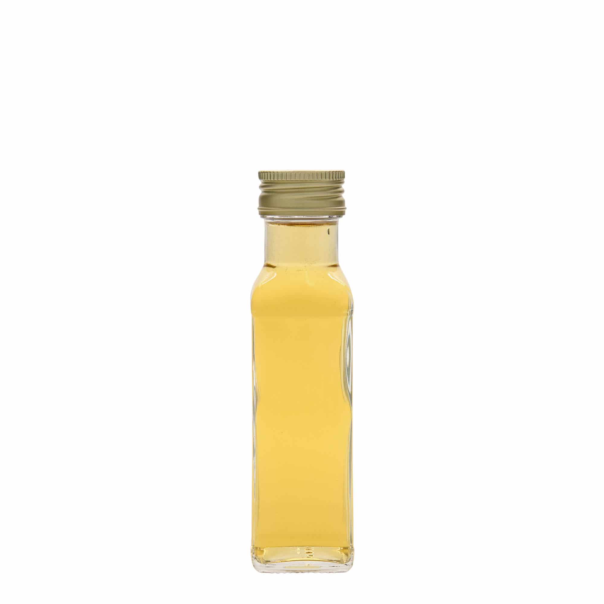 100 ml glasflaske 'Marasca', kvadratisk, åbning: PP 31,5