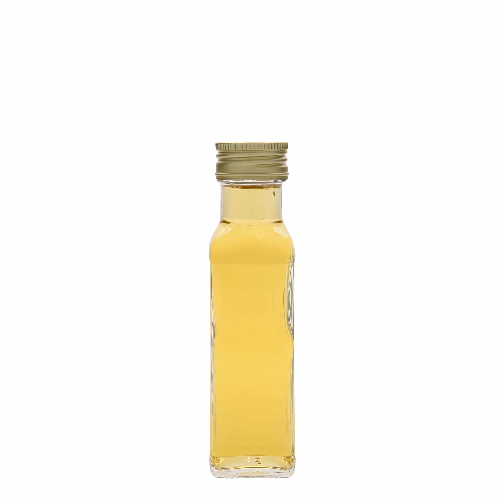 100 ml glasflaske 'Marasca', firkantet, åbning: PP 31,5