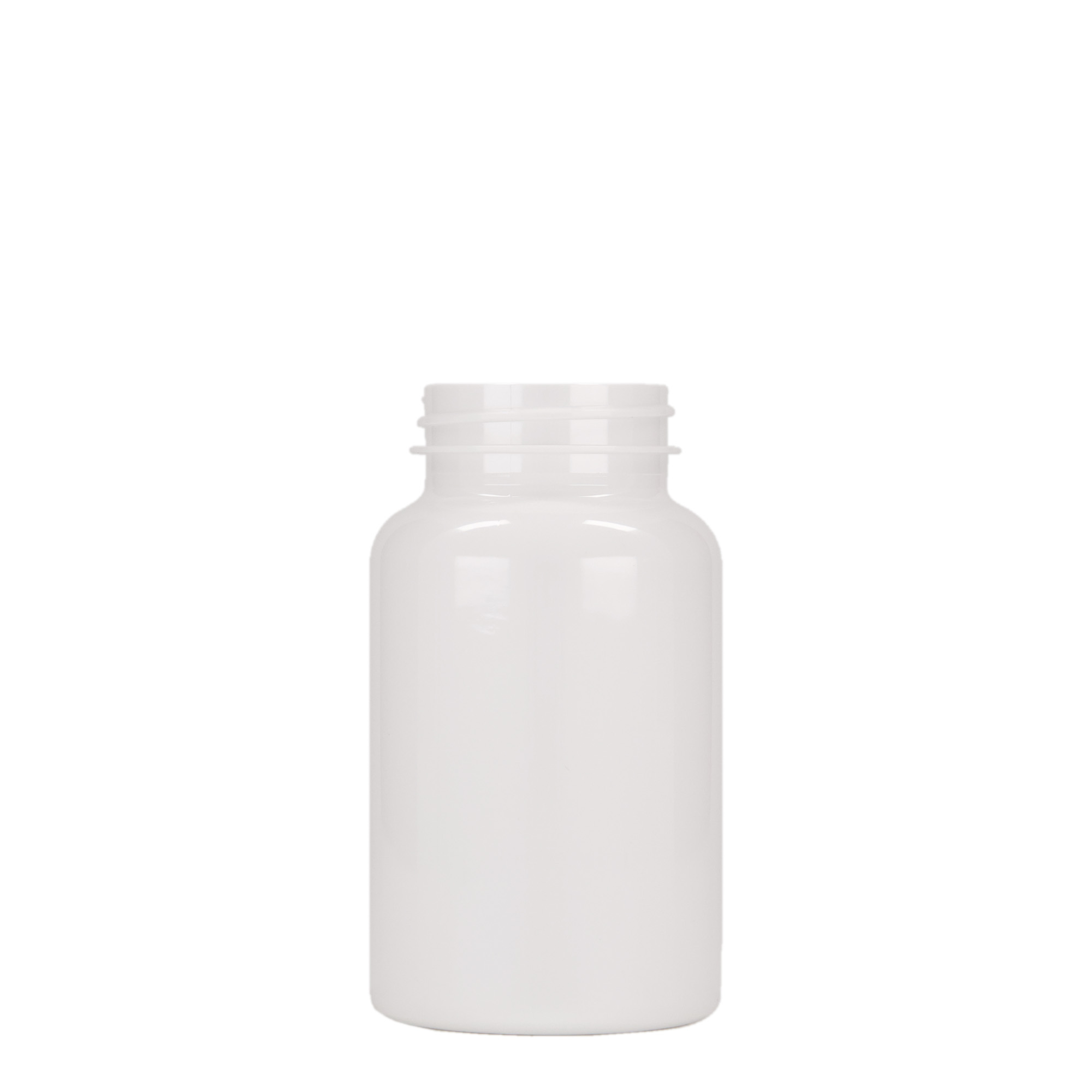 200 ml PET-beholder, plast, hvid, åbning: 45/400