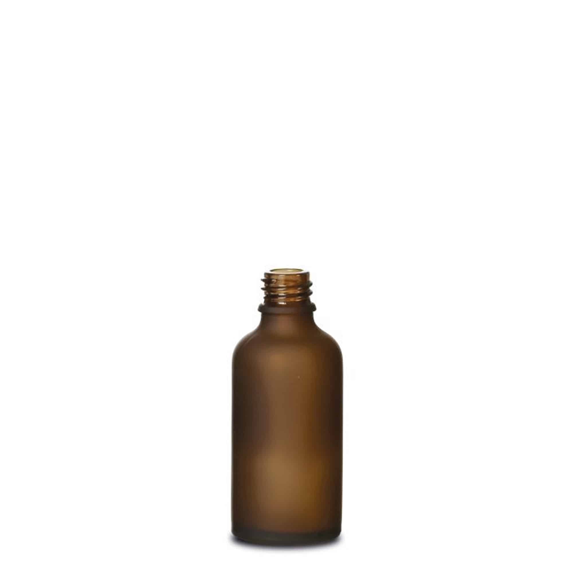 50 ml medicinflaske, glas, brun frostet, åbning: DIN 18