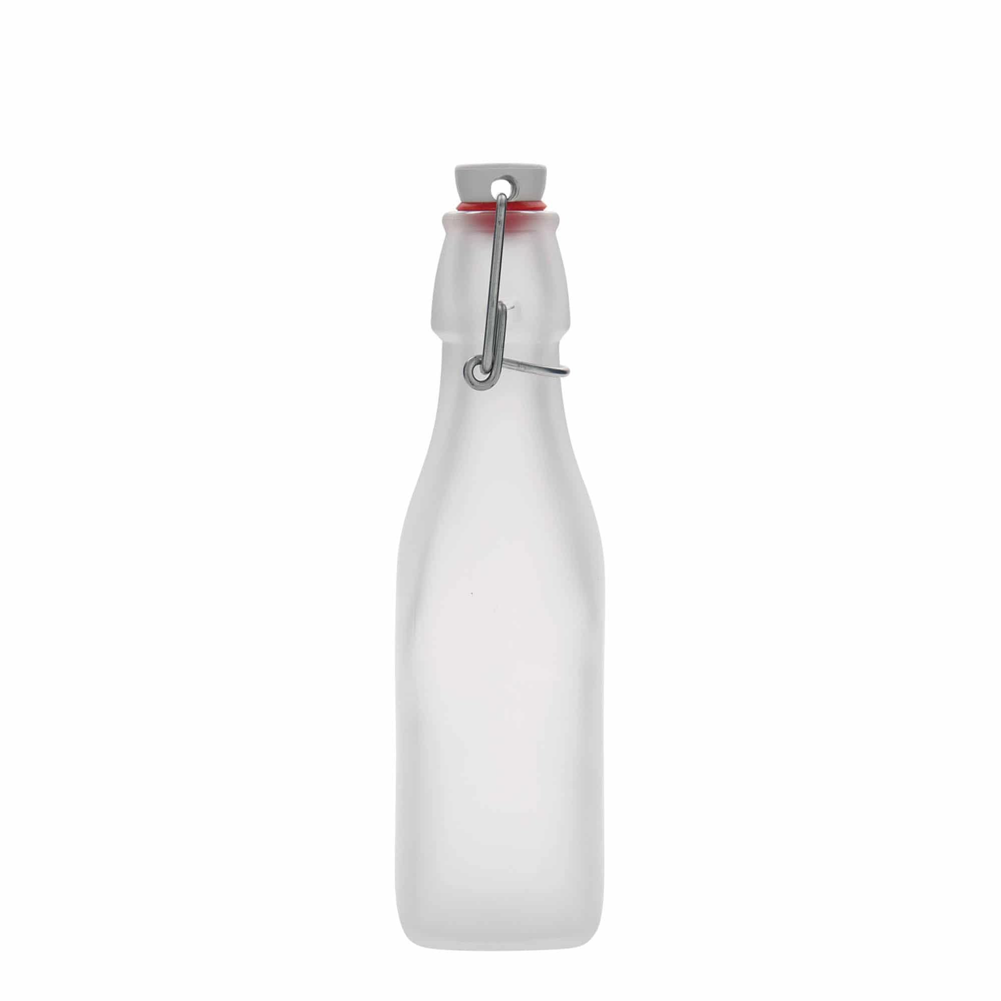 250 ml glasflaske 'Swing', kvadratisk, hvid, åbning: Patentlåg 250 ml glasflaske 'Swing', kvadratisk, hvid, åbning: Patentlåg