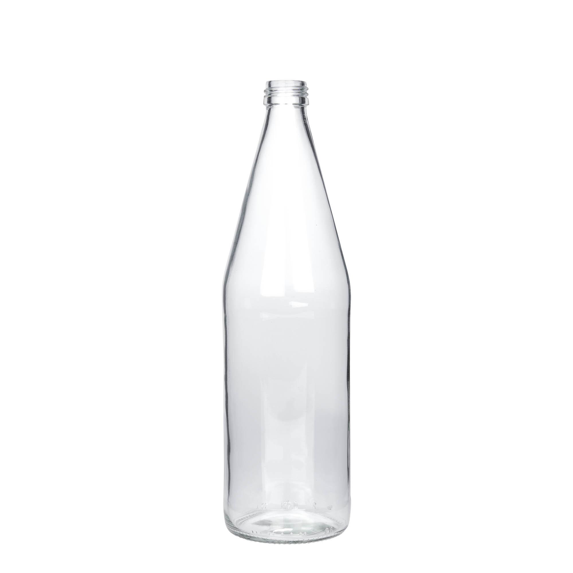 750 ml universalflaske gulerodsform, glas, åbning: PP 28 750 ml universalflaske gulerodsform, glas, åbning: PP 28