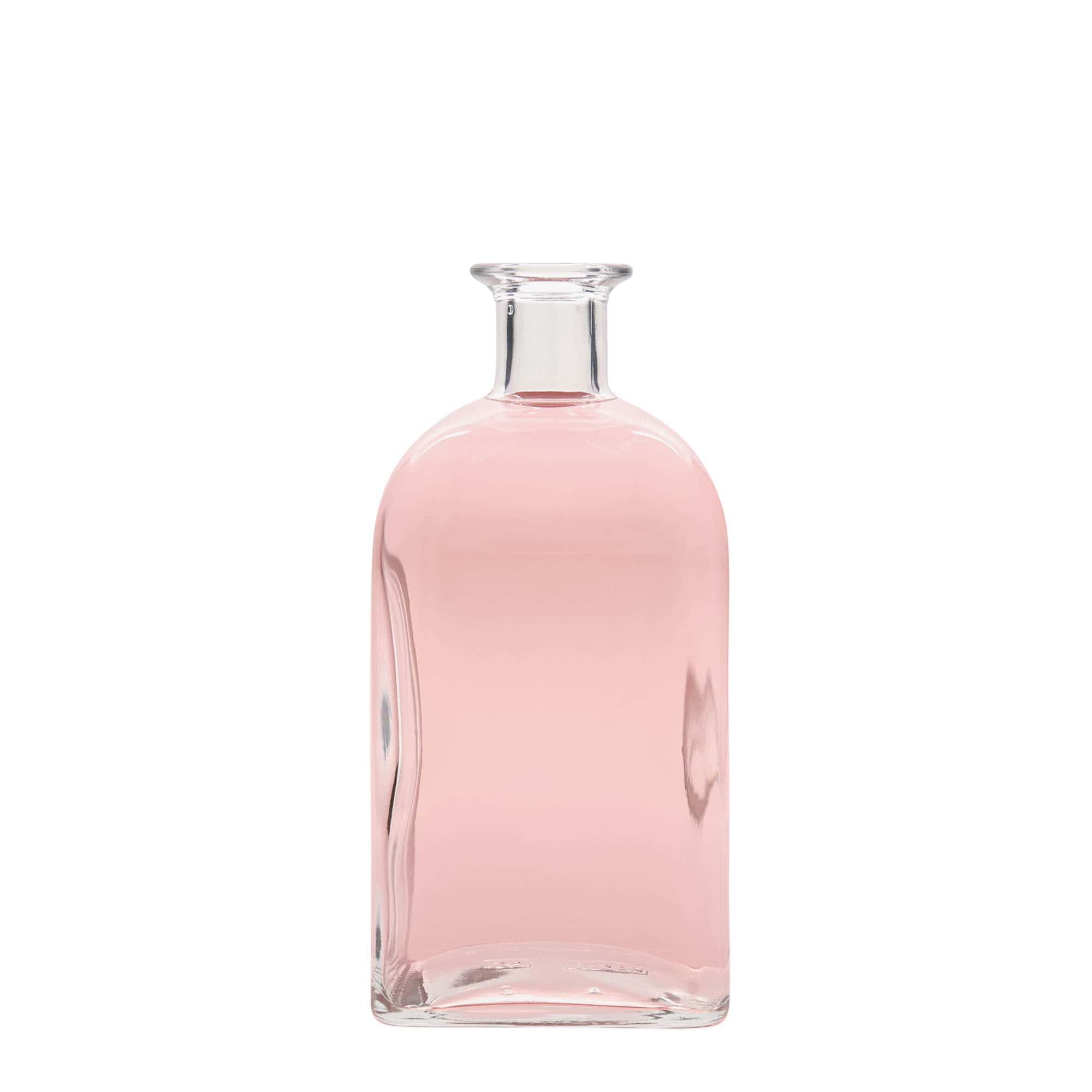700 ml glasflaske apoteker Carré, firkantet, åbning: kork