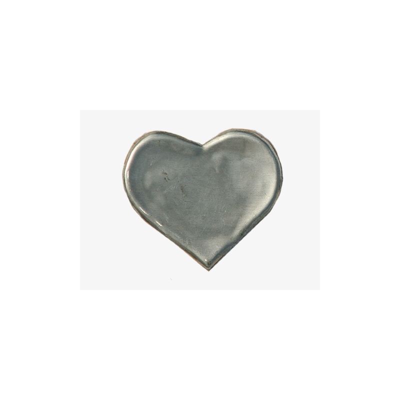 Tinlabel 'Hjerte', metal, sølv