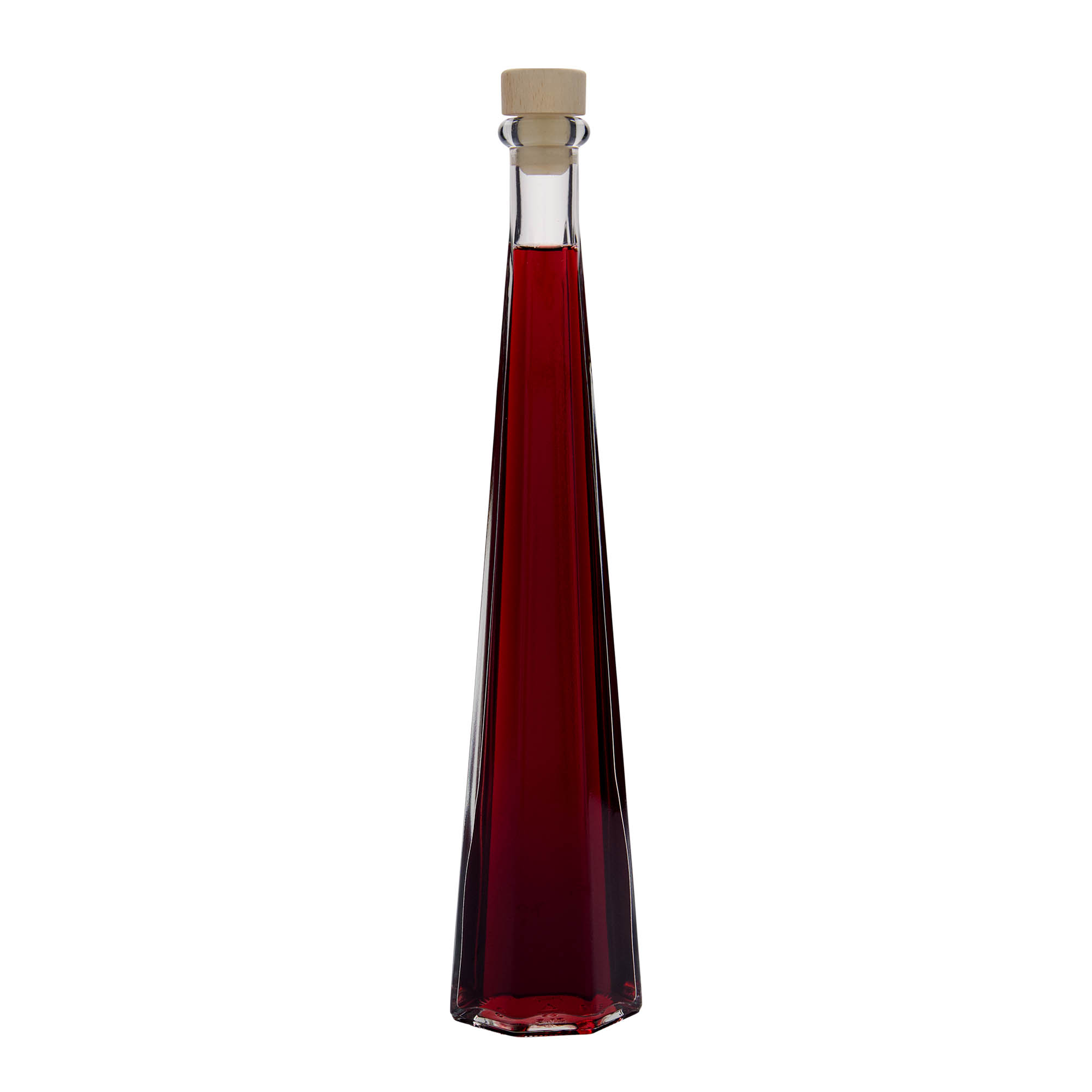 200 ml glasflaske 'Dama Sexta', sekskantet, åbning: kork