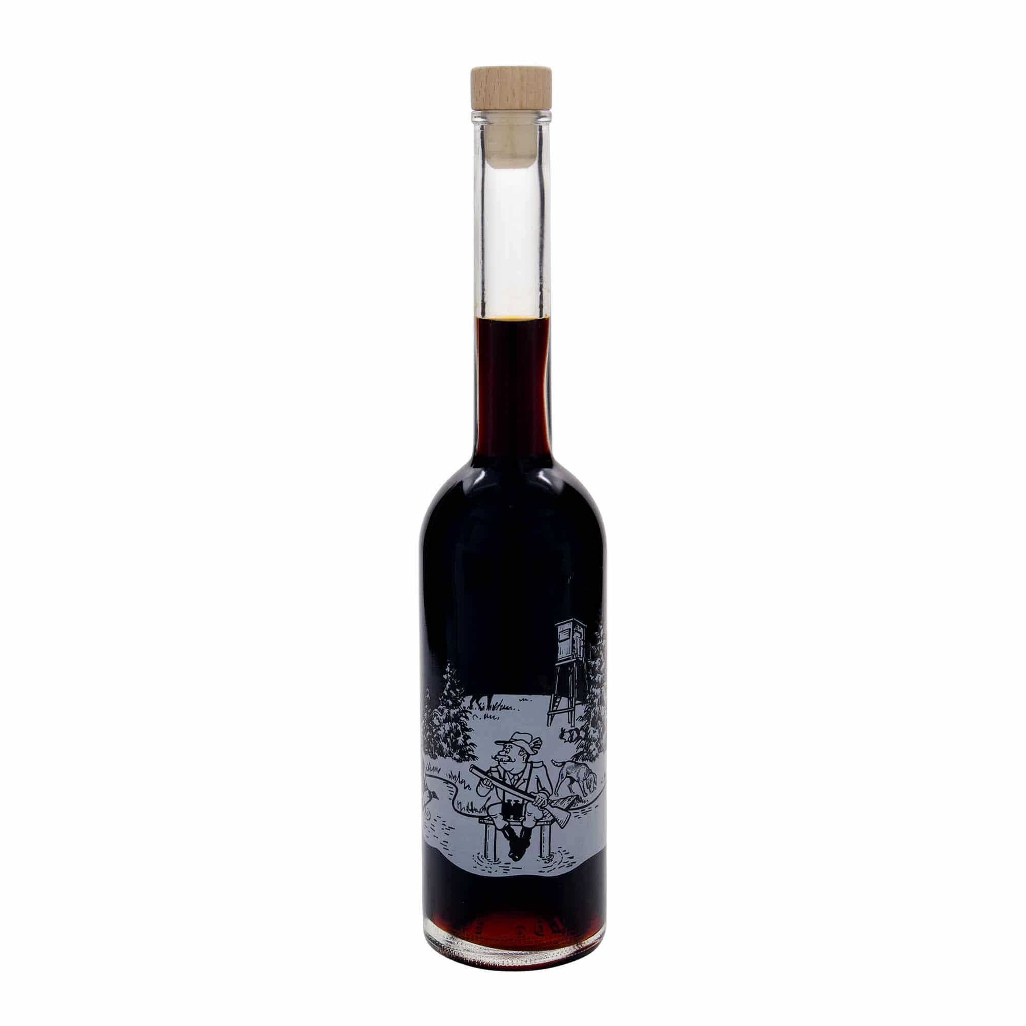 500 ml glasflaske 'Opera', motiv: Jæger, åbning: Kork