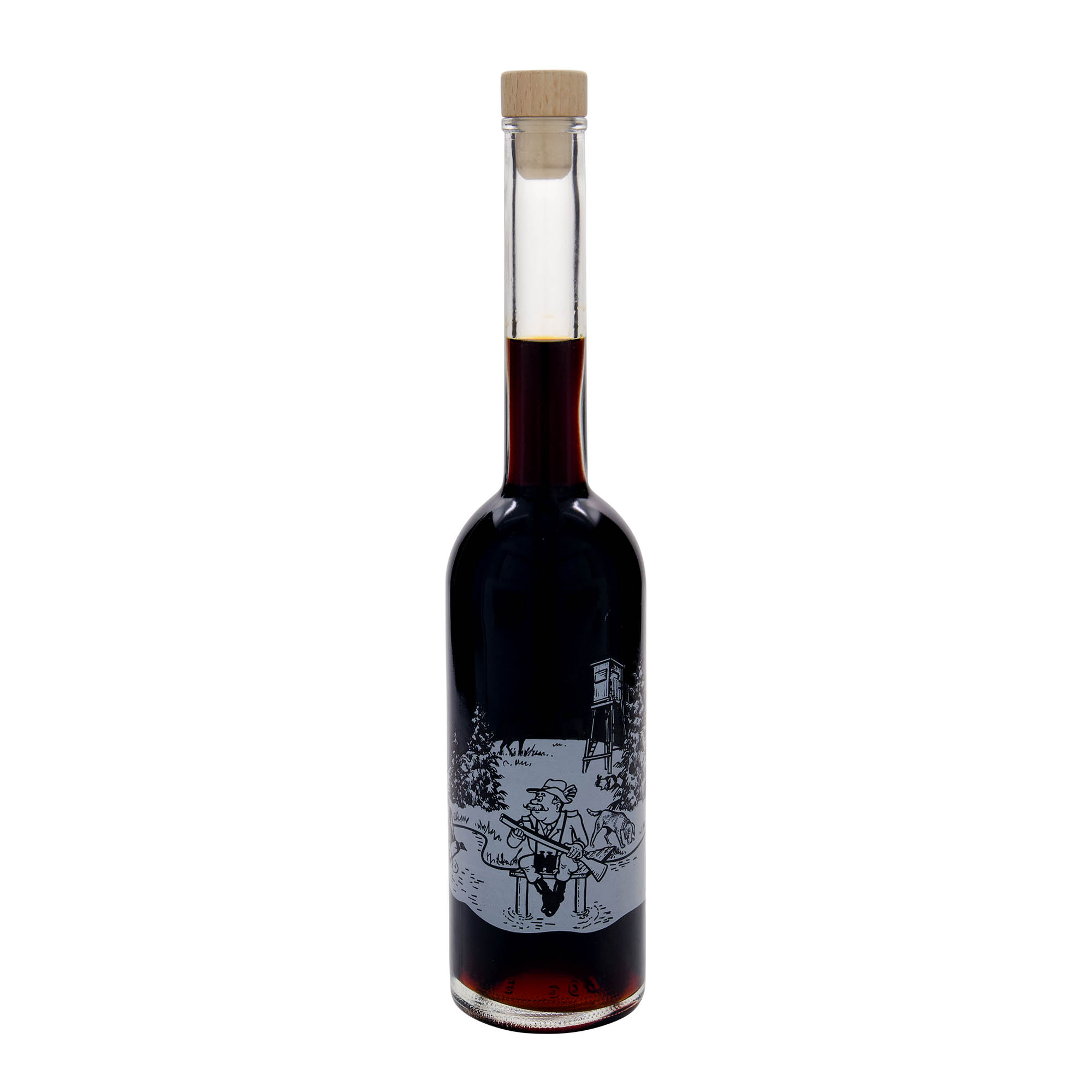 500 ml glasflaske 'Opera', motiv: jæger, åbning: kork