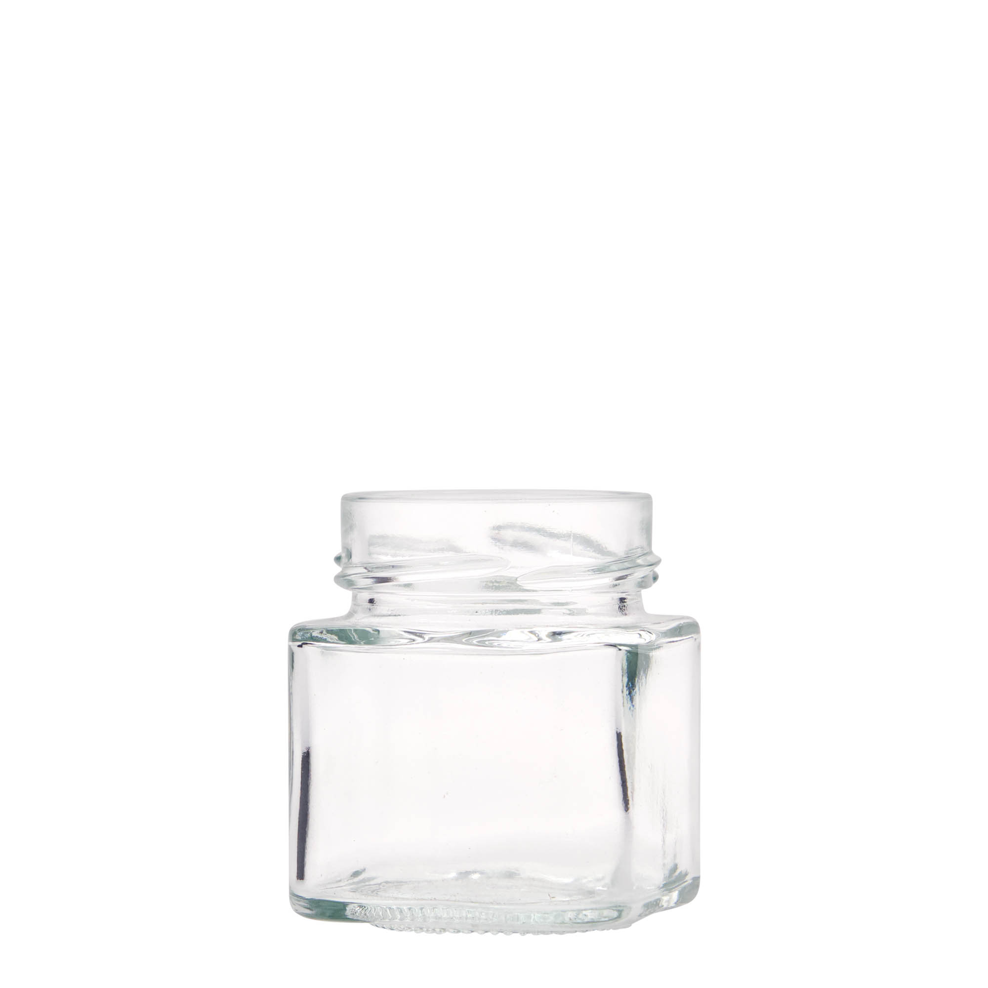 156 ml firkantet glas 'Funny', åbning: Deep-Twist-Off (DTO 58)