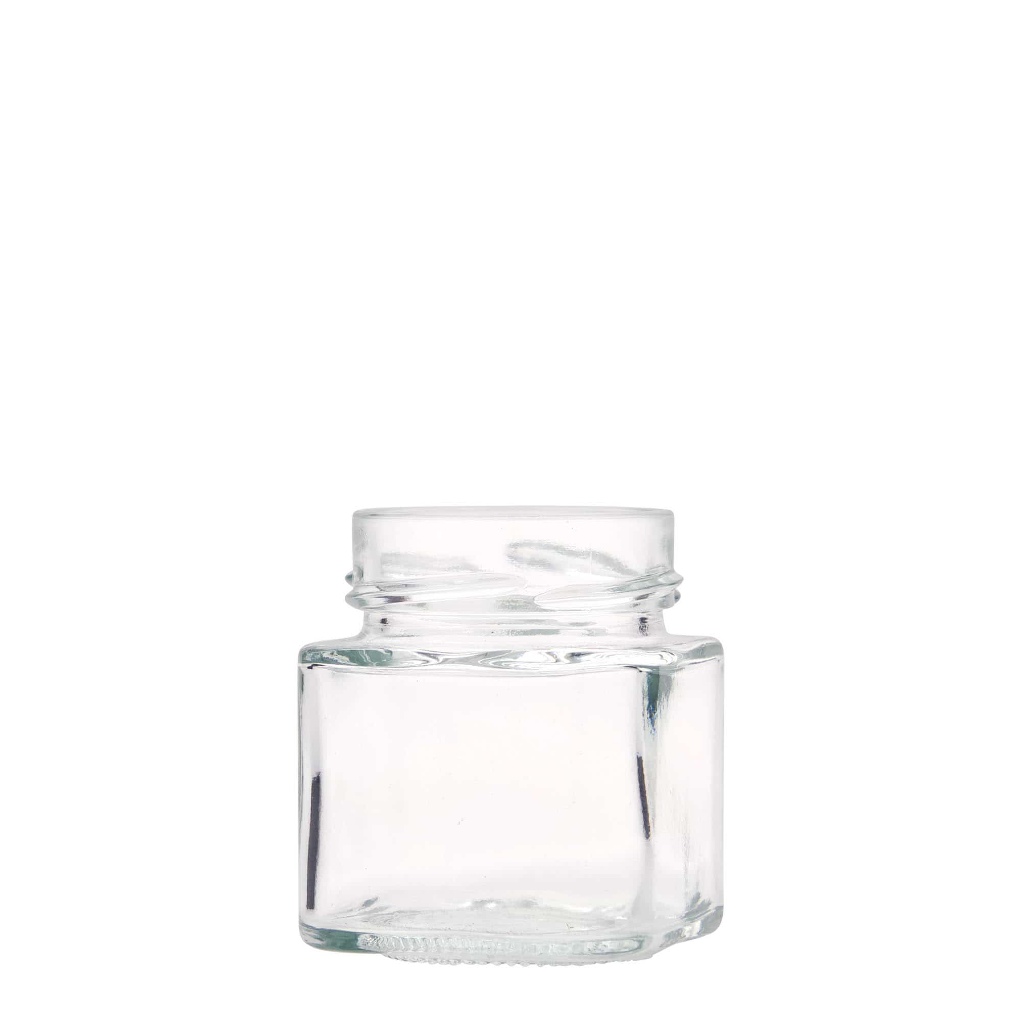 156 ml firkantet glas 'Funny', åbning: Deep-Twist-Off (DTO 58)