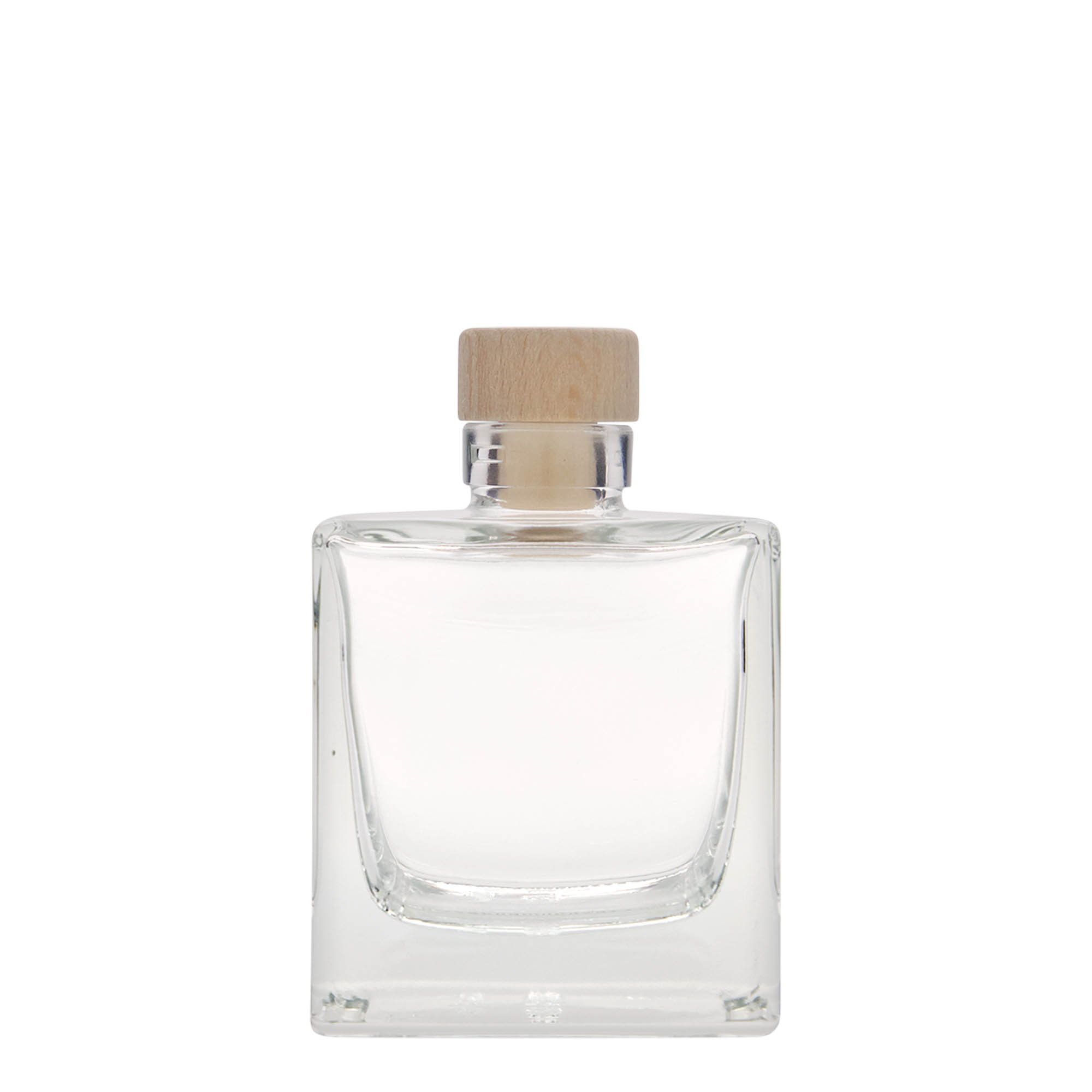 200 ml glasflaske 'Cube', firkantet, åbning: kork