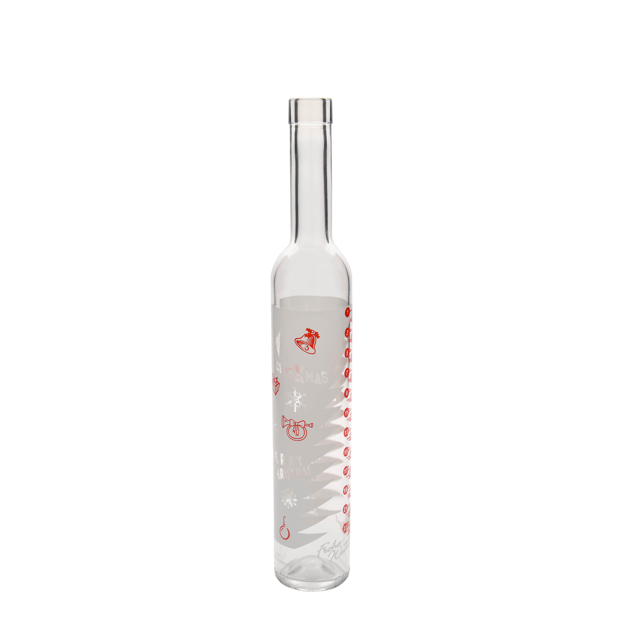 500 ml glasflaske Maximo trykt 'Adventskalender', åbning: kork 500 ml glasflaske Maximo trykt 'Adventskalender', åbning: kork
