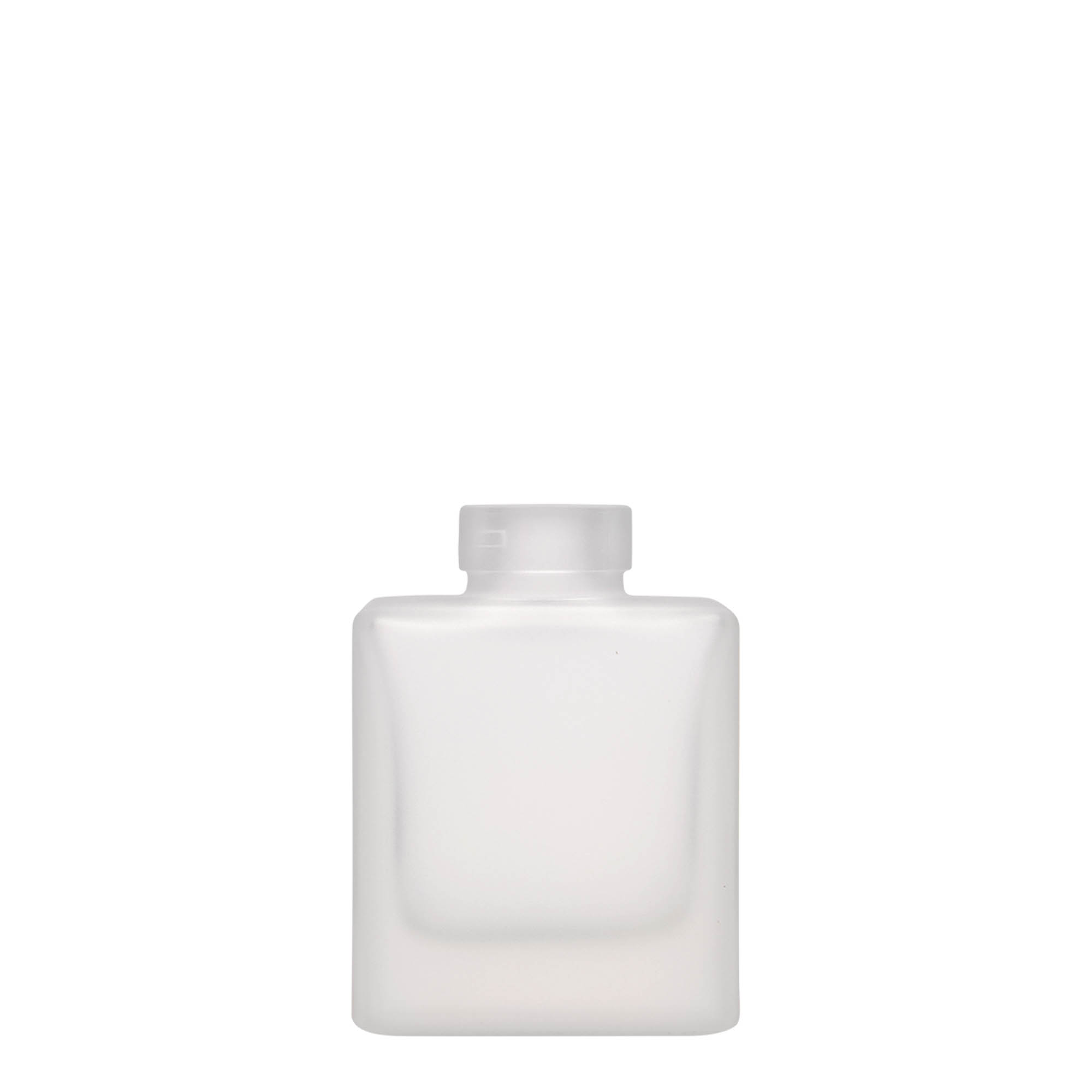 100 ml glasflaske 'Cube', firkantet, frostet, munding: kork