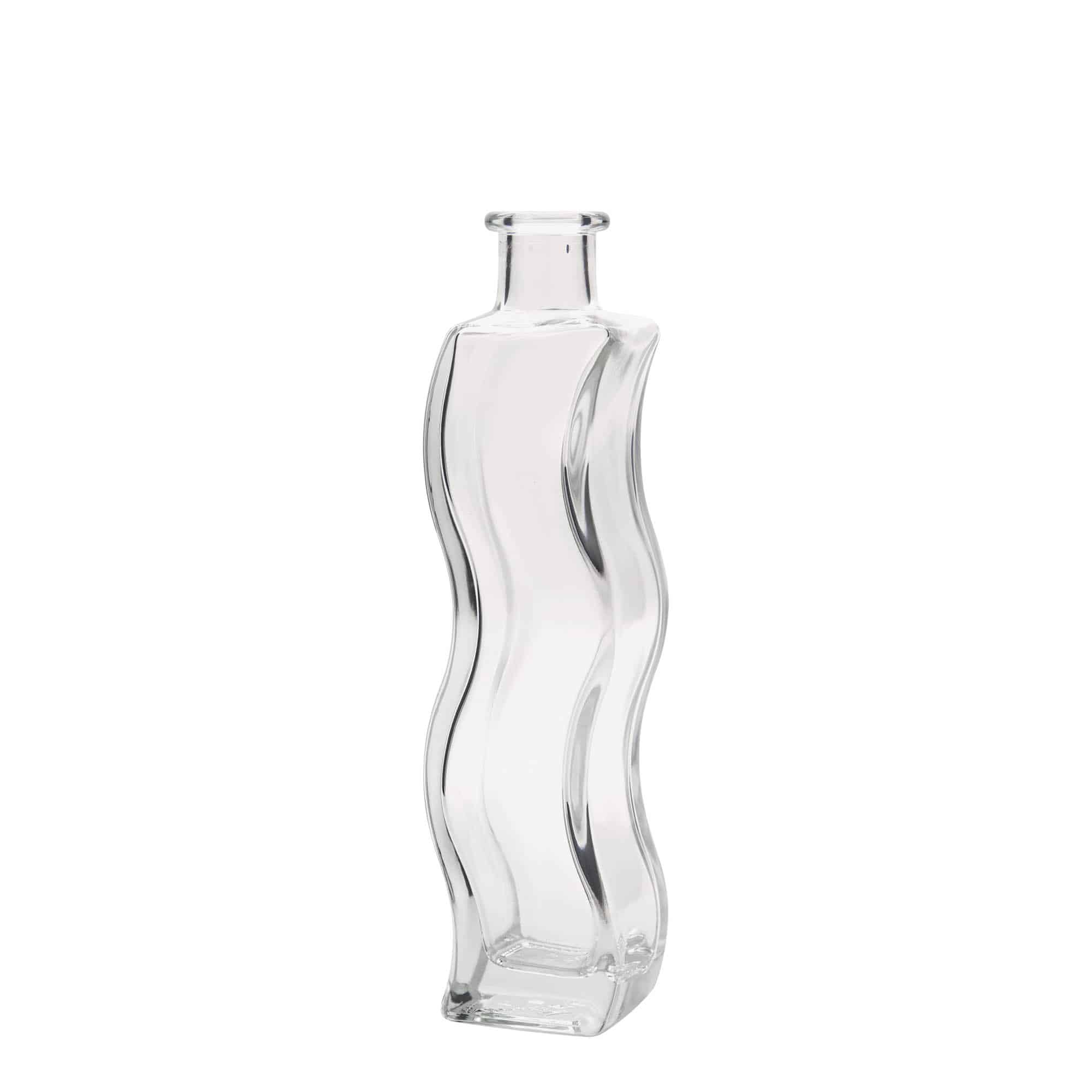200 ml glasflaske 'Bølge', firkantet, åbning: kork