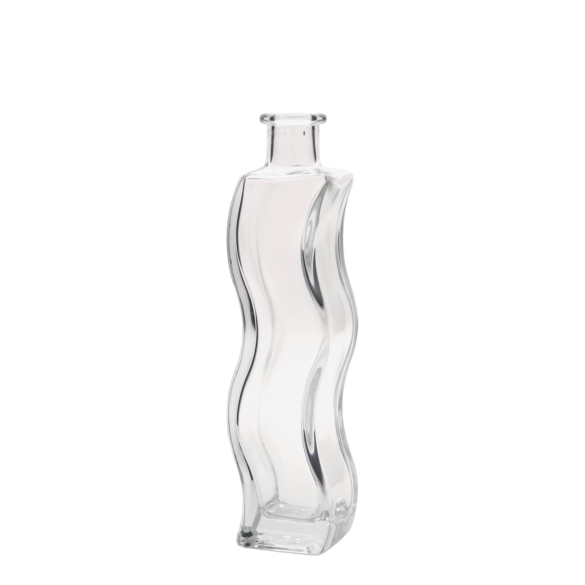 200 ml glasflaske 'Bølge', firkantet, åbning: kork 200 ml glasflaske 'Bølge', firkantet, åbning: kork