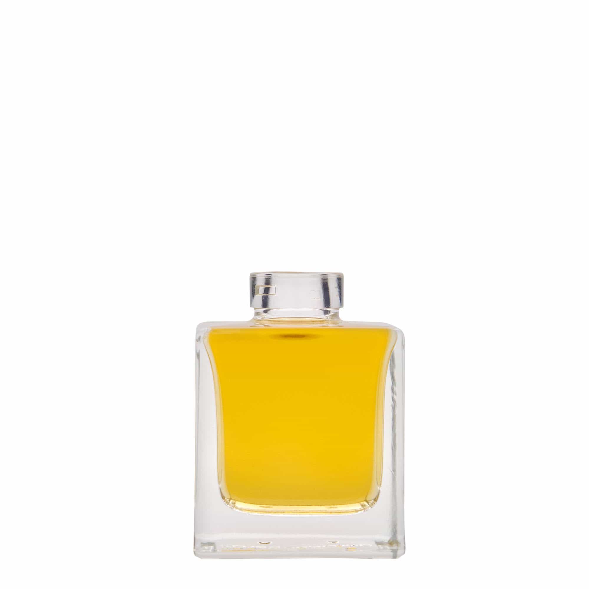 100 ml glasflaske »Cube«, firkantet, åbning: kork