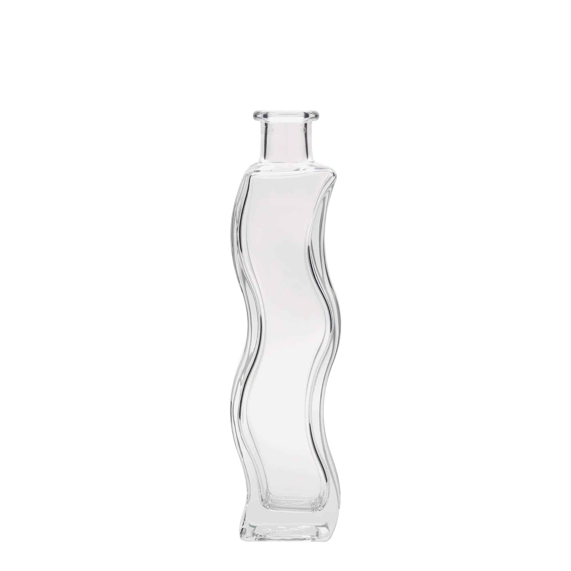 200 ml glasflaske 'Bølge', kvadratisk, åbning: Kork 200 ml glasflaske 'Bølge', kvadratisk, åbning: Kork