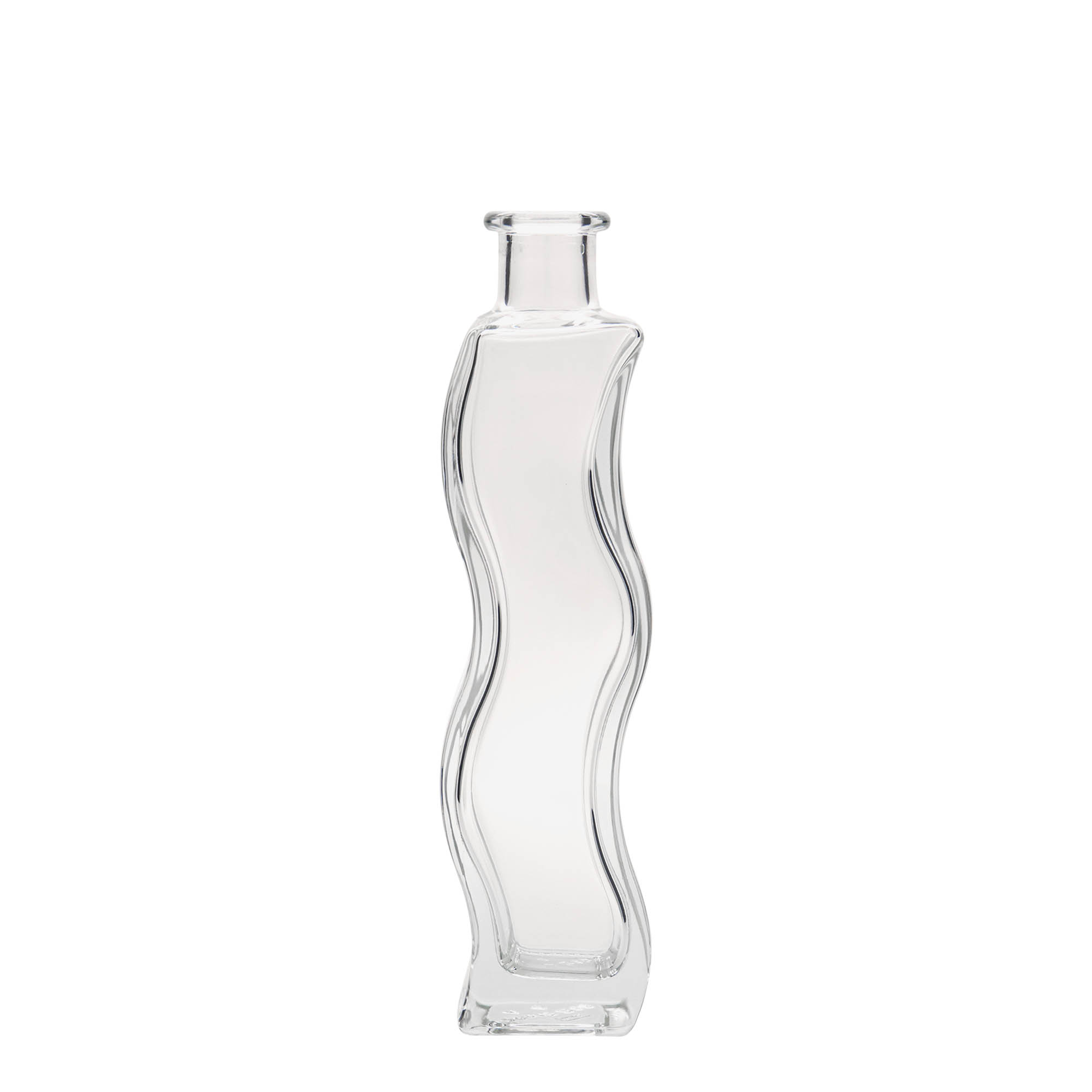200 ml glasflaske 'Bølge', firkantet, åbning: kork 200 ml glasflaske 'Bølge', firkantet, åbning: kork