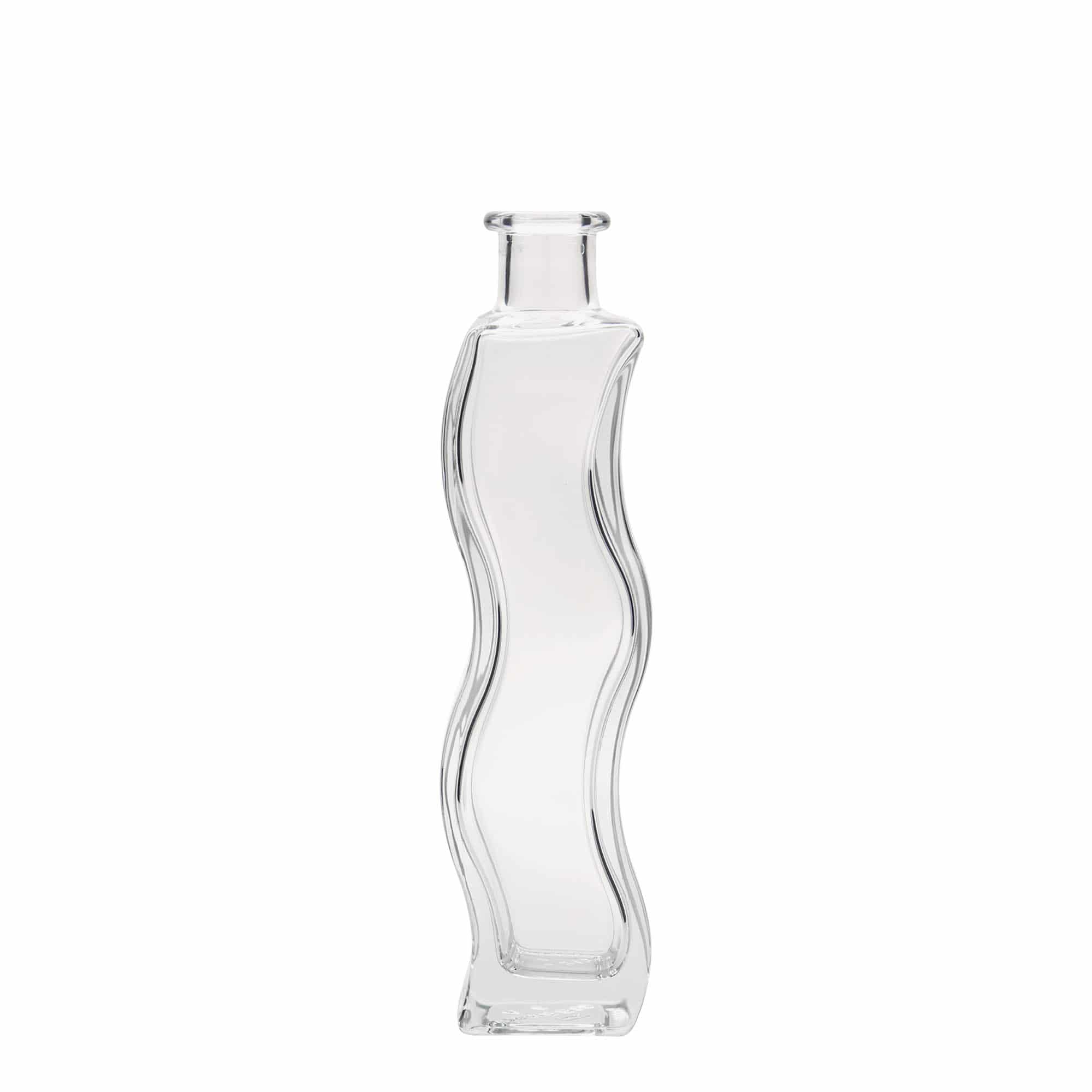 200 ml glasflaske 'Bølge', firkantet, åbning: kork