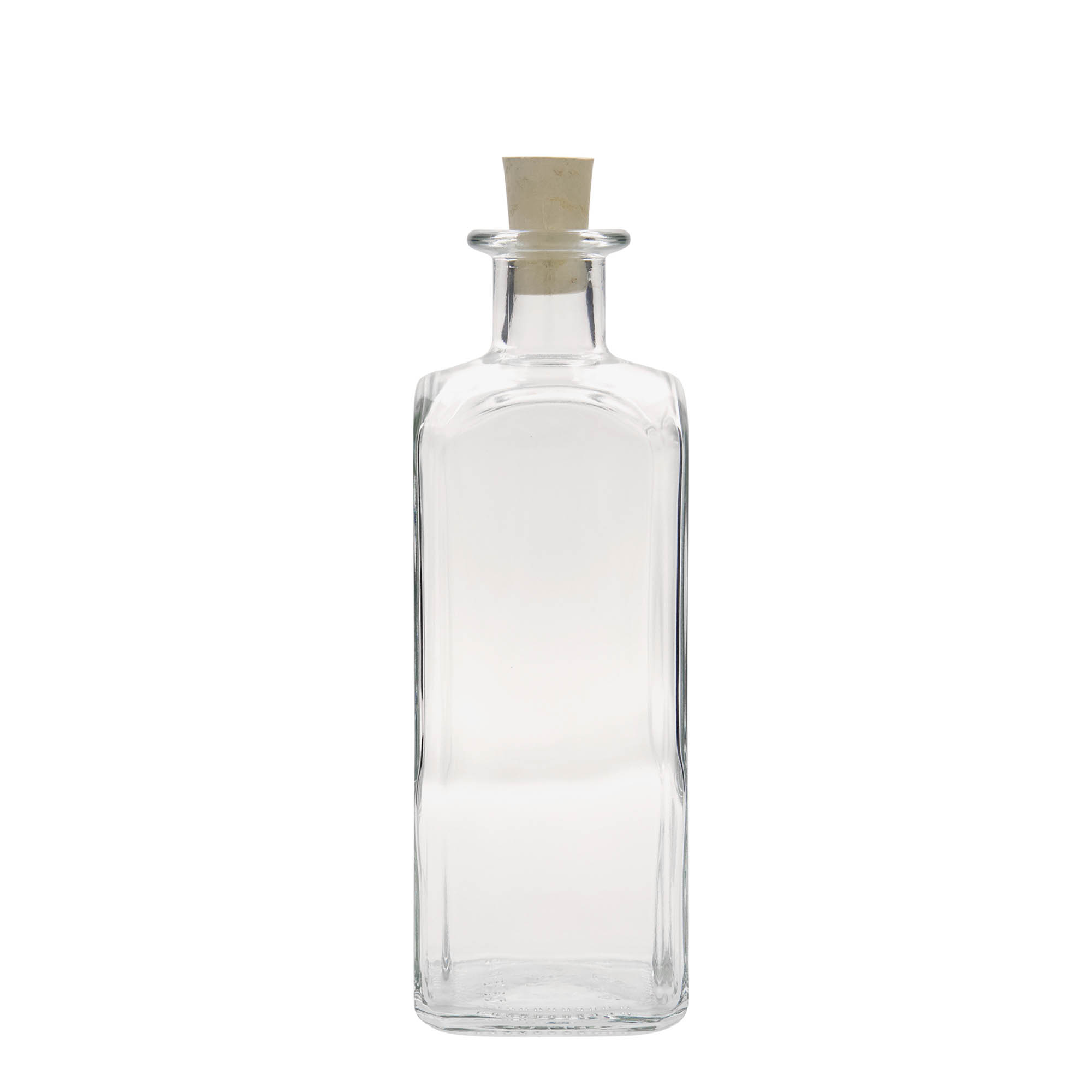500 ml glasflaske Apotheker Carré, firkantet, åbning: kork