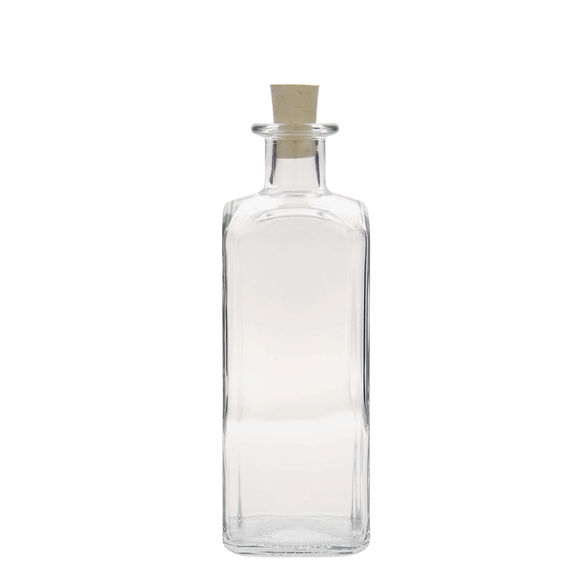 500 ml glasflaske Apotheker Carré, firkantet, åbning: kork