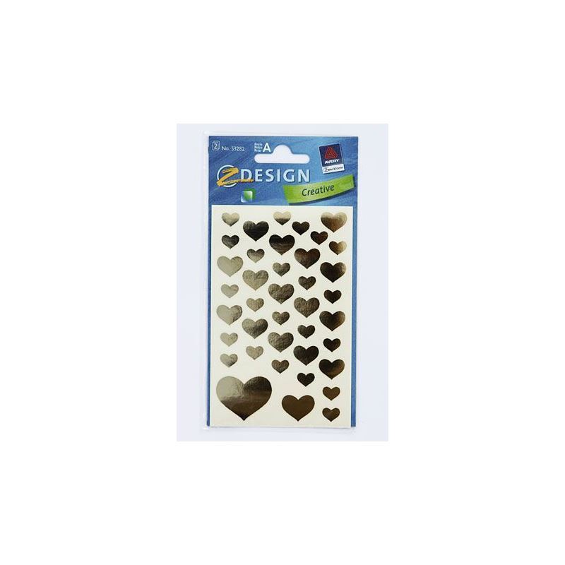 Zweckform klistermærker 'Hjerter', papir, guld