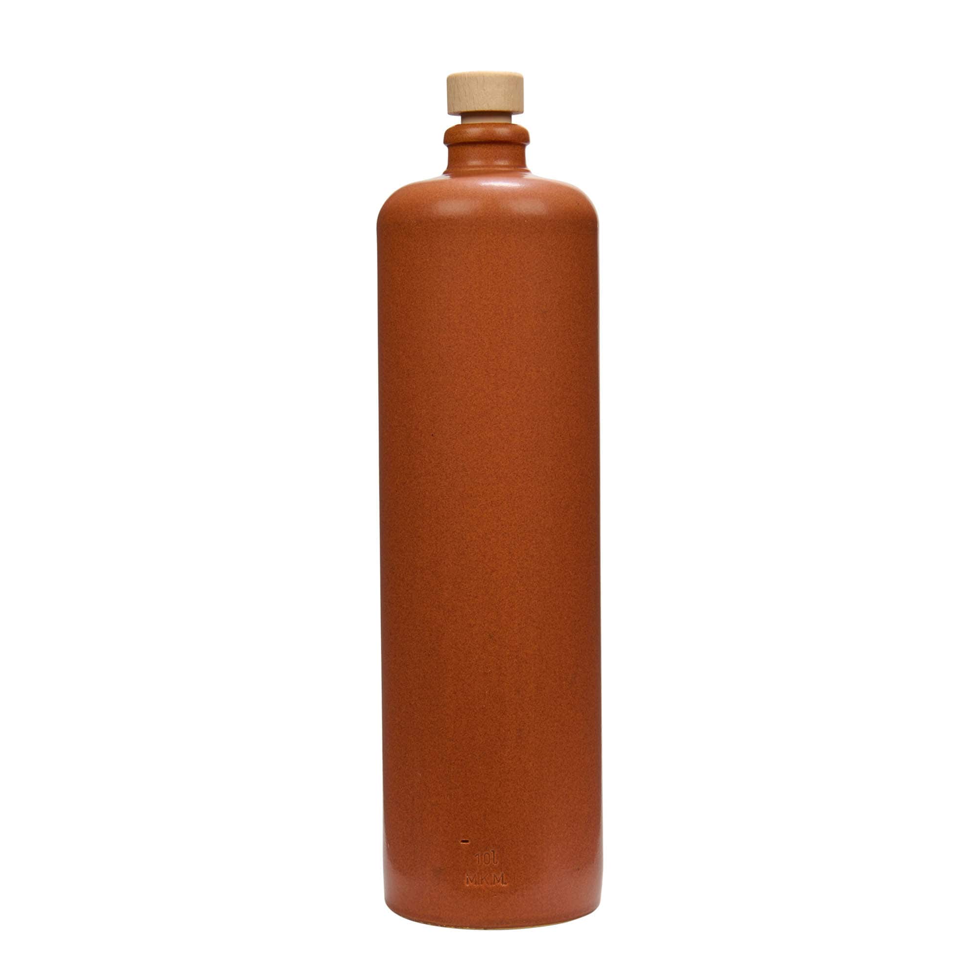 1.000 ml tonkrukke, stentøj, rødbrun, åbning: kork