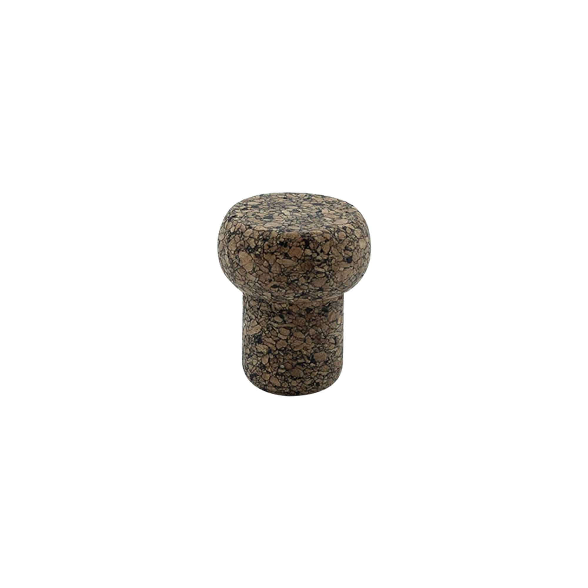 Prop 'Barrel' 19,5 mm, Corkcoal, til åbning: Kork Prop 'Barrel' 19,5 mm, Corkcoal, til åbning: Kork