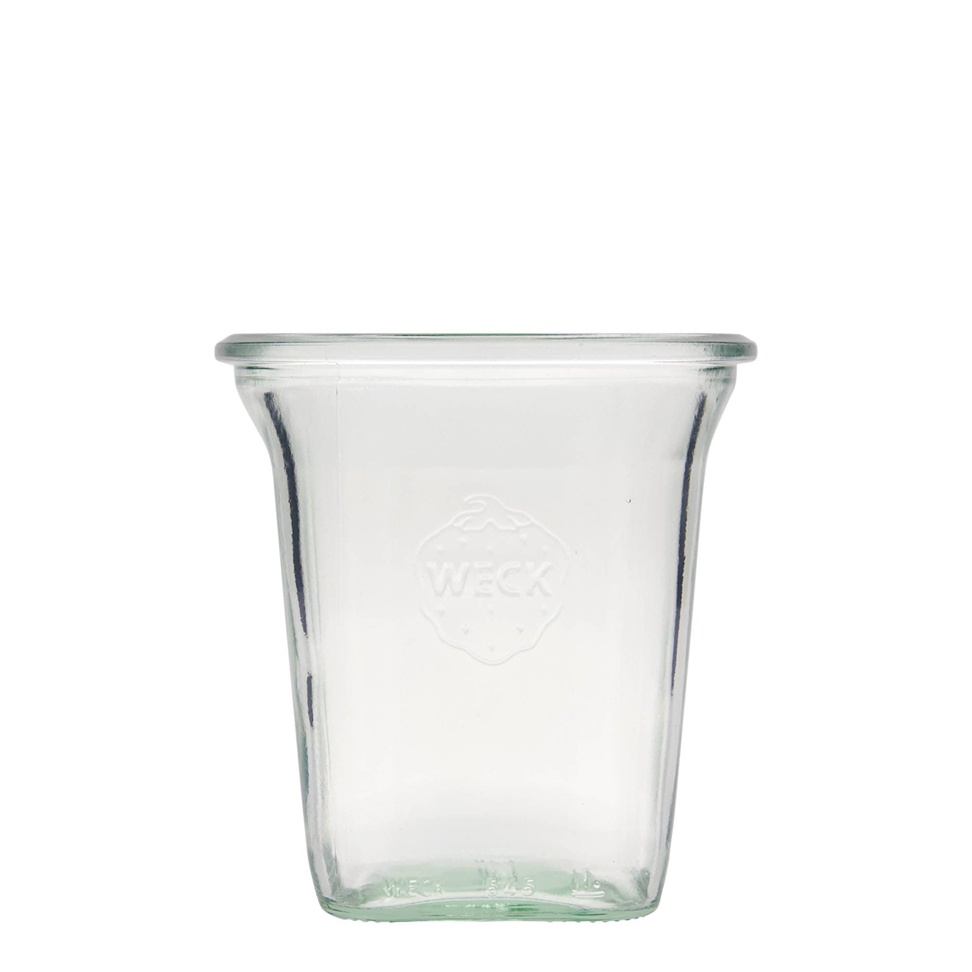 6x 545 ml WECK-quadroglas med glaslåg RR 100