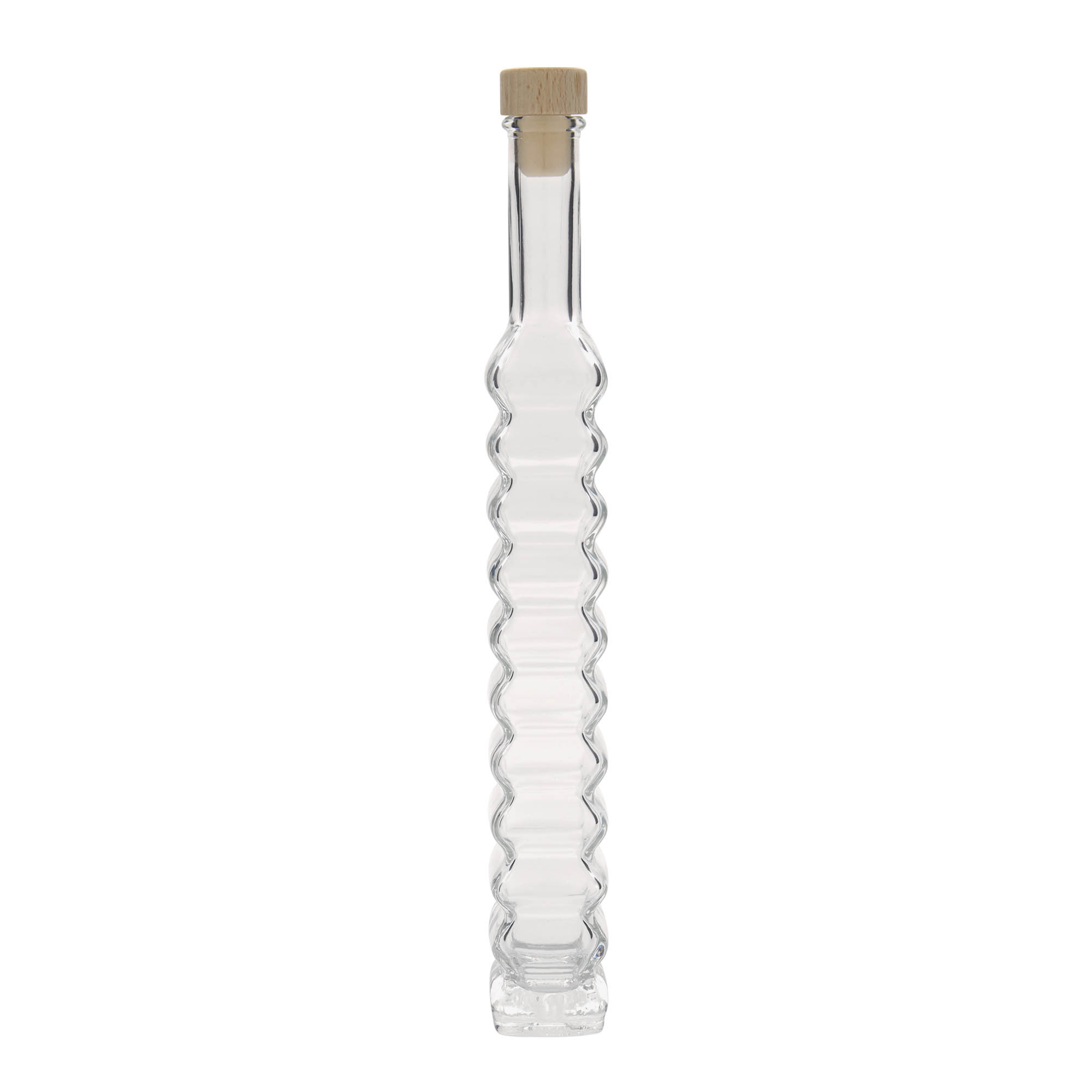 200 ml glasflaske 'Roma, firkantet, åbning: kork'