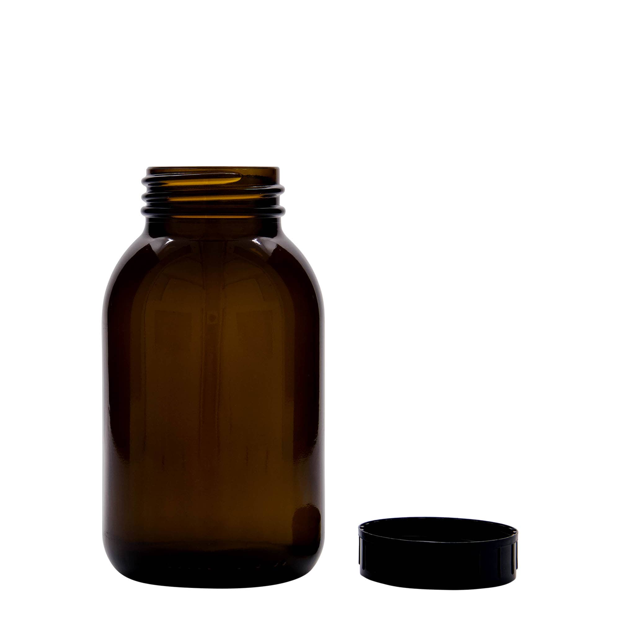 500 ml bredhalsglas, brun, åbning: DIN 55